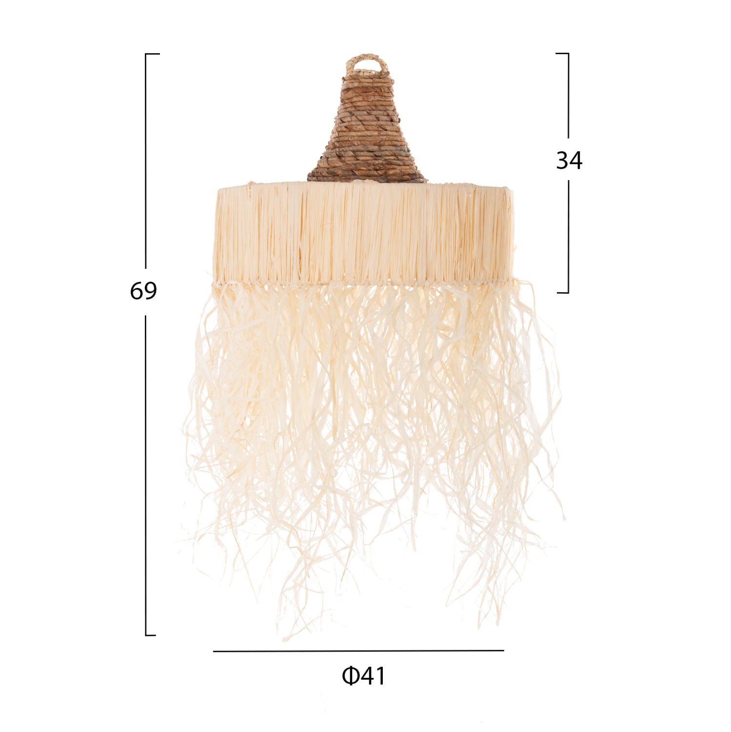 Таванна лампа 7853 естествен цвят Φ41x34см