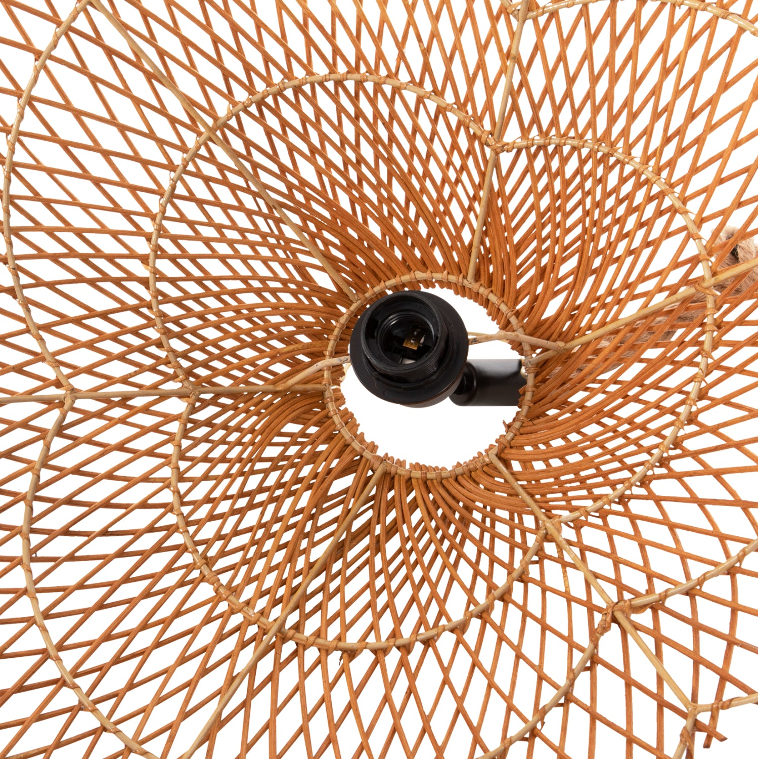 Таванна лампа КГ11925.01 въже и естествен ратан Φ58.5X131Hcm.