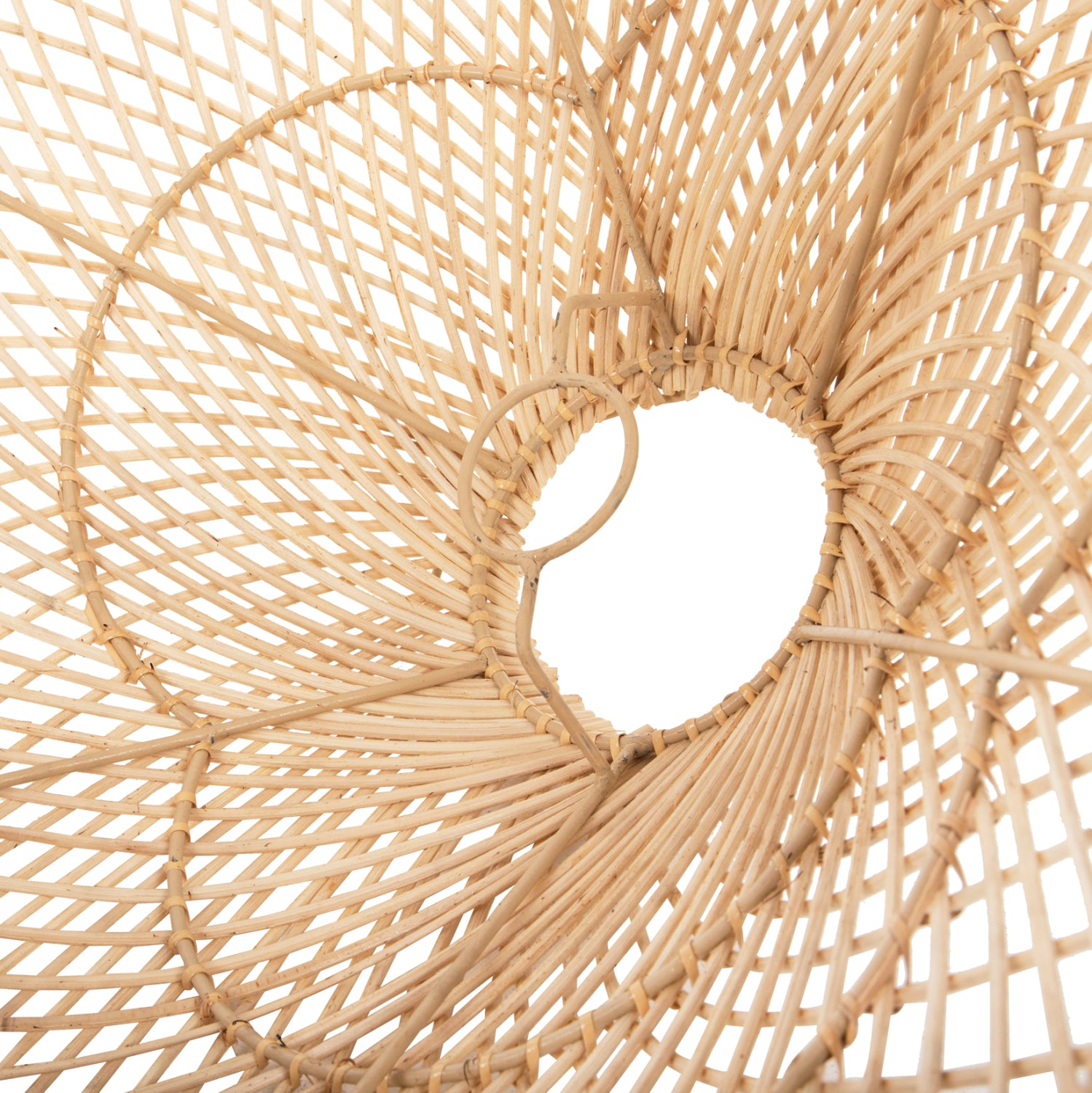 Таванна лампа въже и естествен ратан Φ58.5X131Hcm.