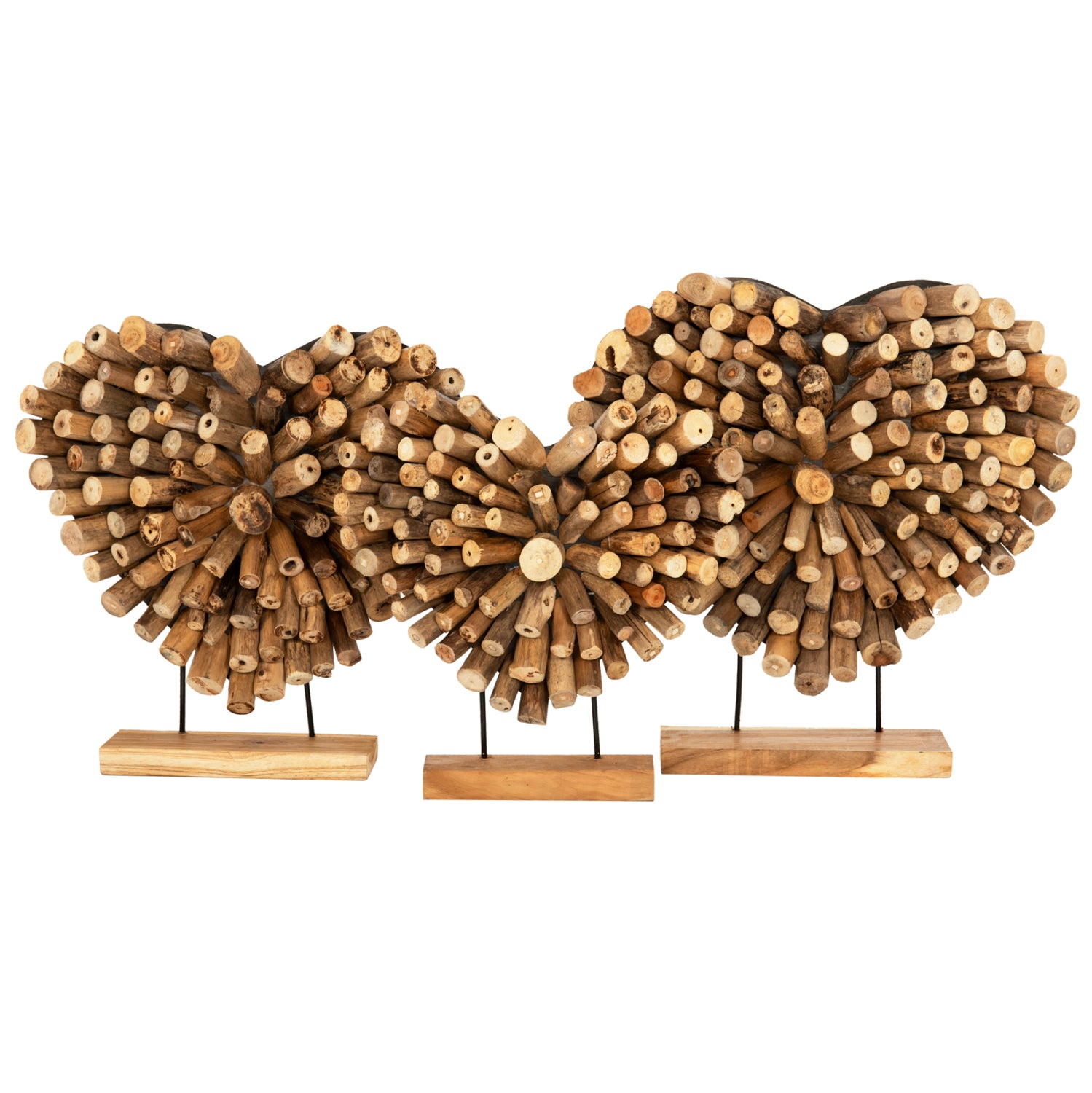 Декорация сърце SHINZO натурал 44x5x44см