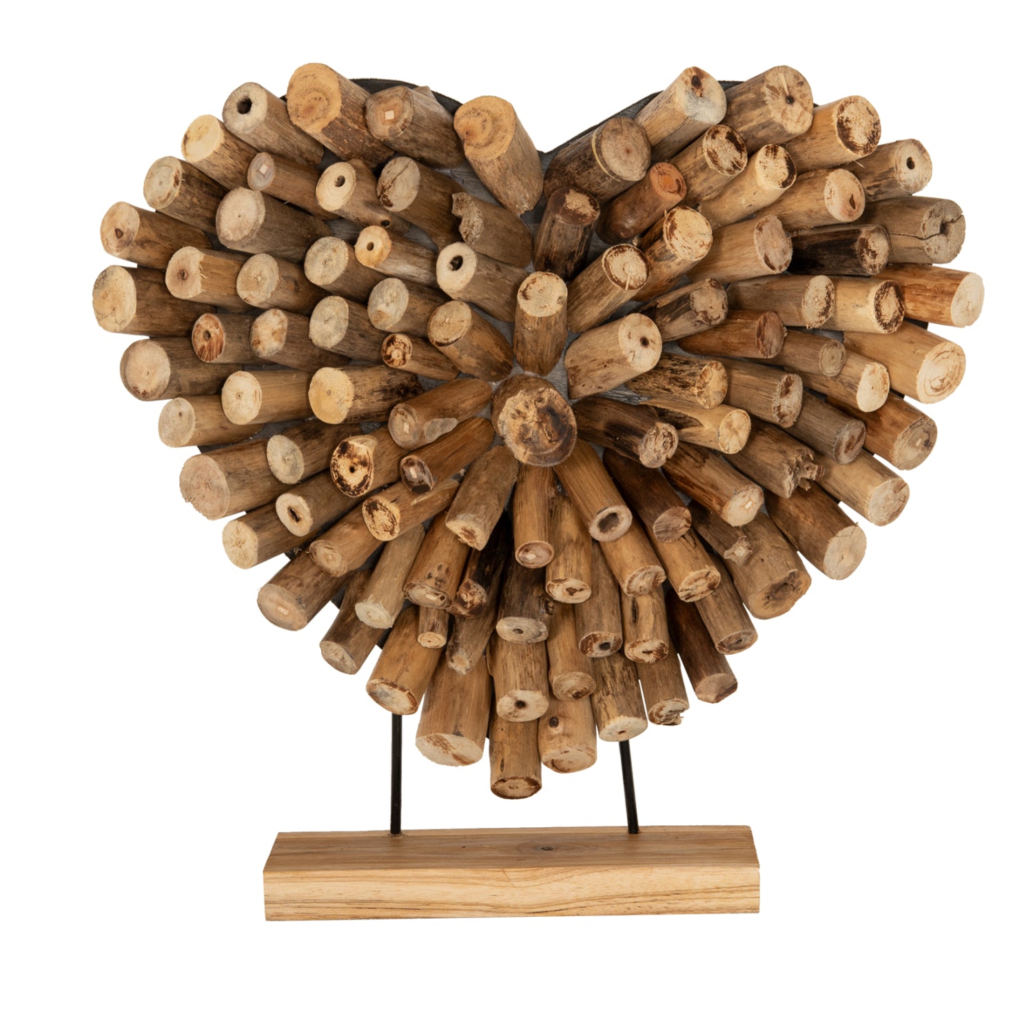 Декорация сърце SHINZO натурал тикови клонки 53x5x51