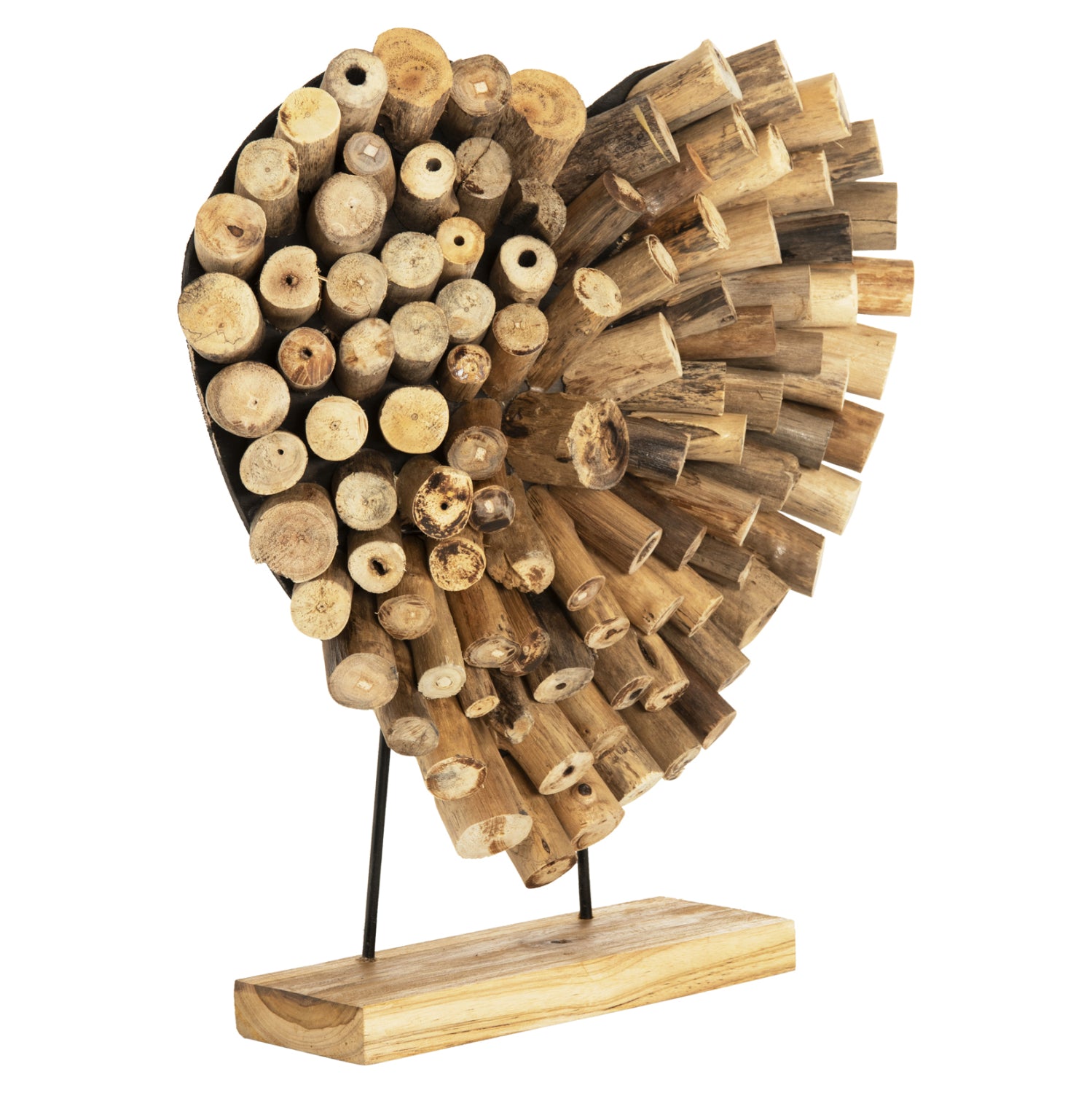 Декорация сърце SHINZO натурал тикови клонки 53x5x51