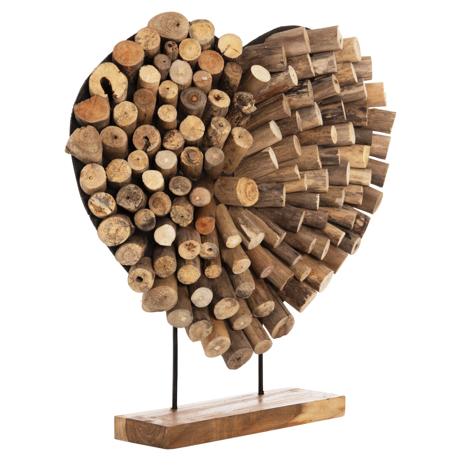 Декорация сърце SHINZO натурал тикови клонки 57x5x56