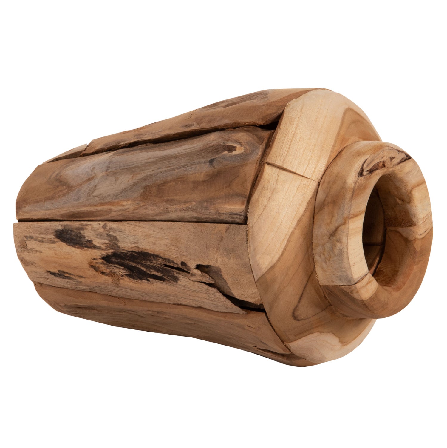 Ваза натурал Φ15x30 тиково дърво