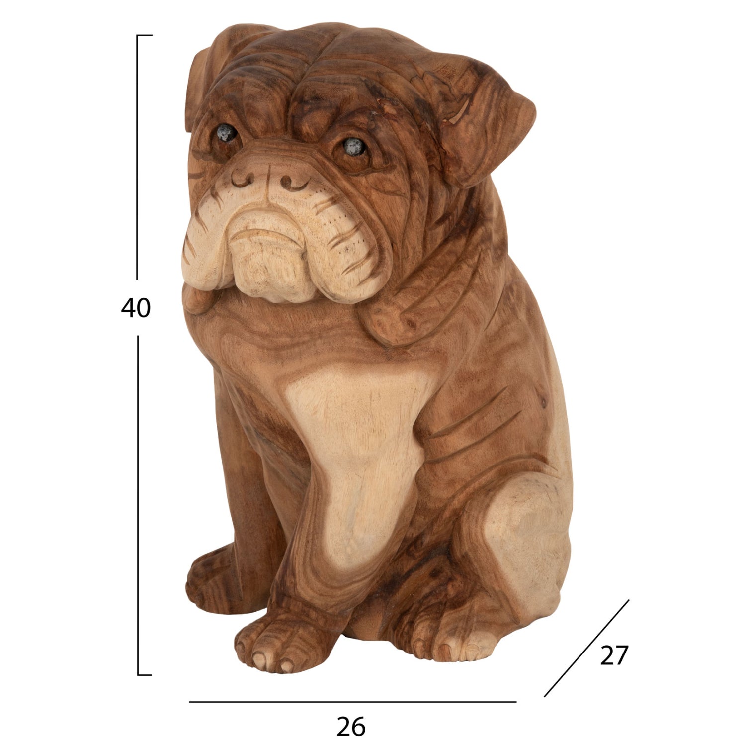 Декоративно куче булдог натурал 26x27x40