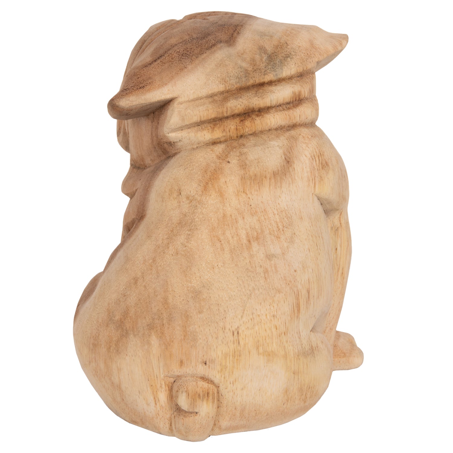Декоративен настолен булдог от дърво suar в естествен цвят 18x14x20y см