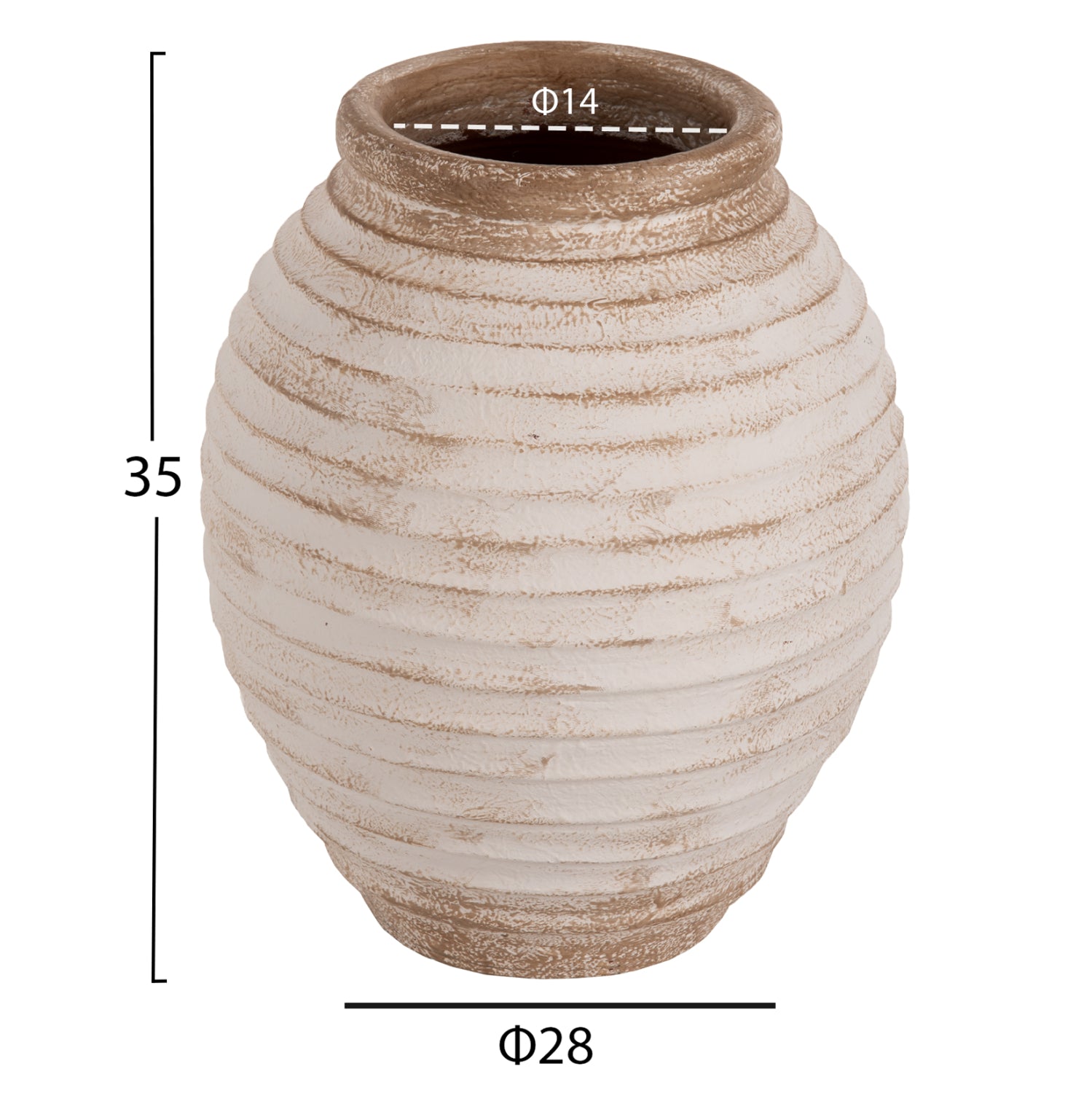 Ваза PYDNA ф28 -антично бял цвят Φ28x35