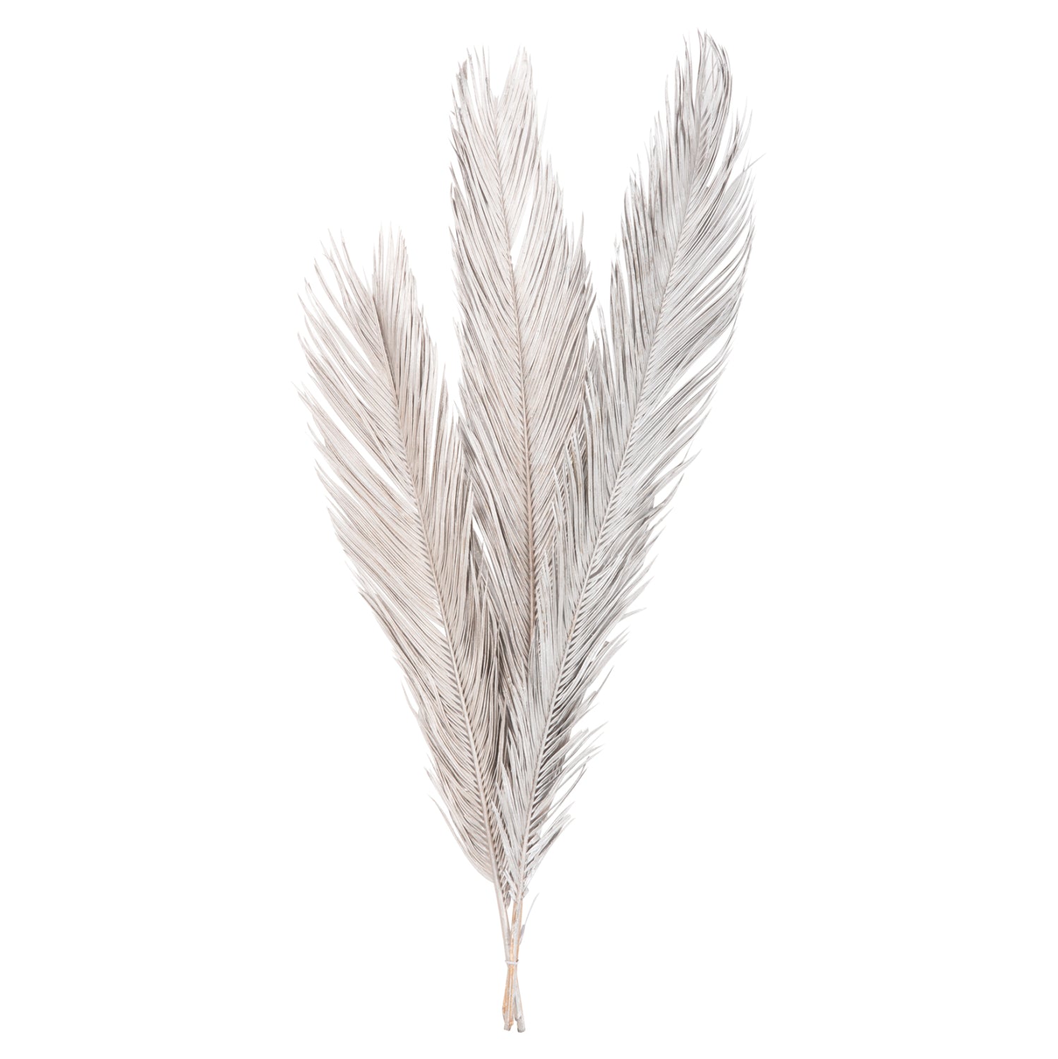 Декоративни палмови листа комплект 3 броя сребърни 110см