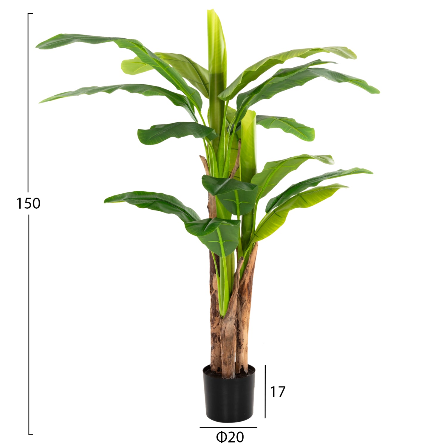 Декоративно изкуствено растение Бананово дърво 150см