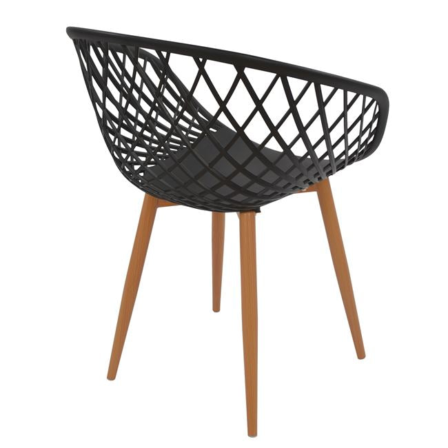 Кресло ARIADNE цвят черен-натурал 63x56x80