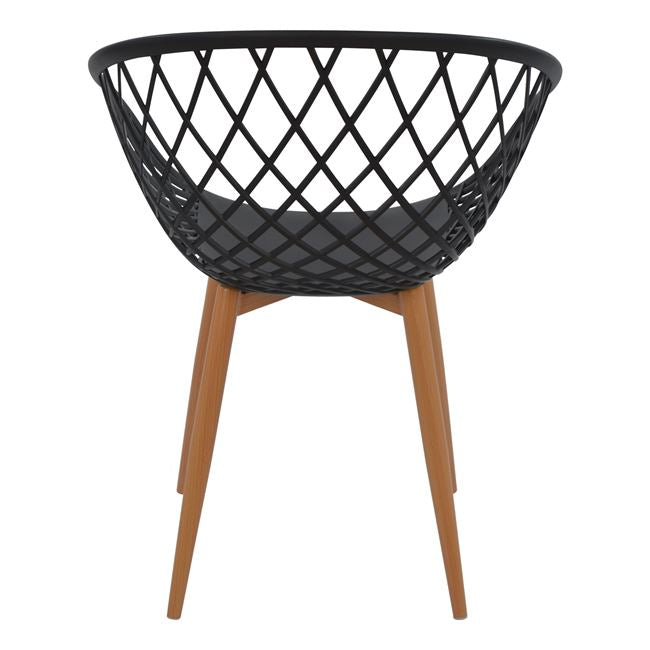 Кресло ARIADNE цвят черен-натурал 63x56x80