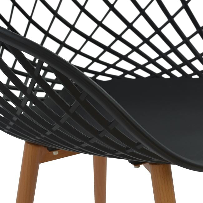 Кресло ARIADNE цвят черен-натурал 63x56x80