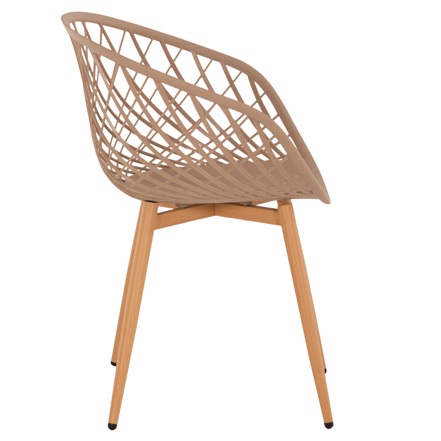 Кресло Ариадне цвят капучино-натурал 63x56x80