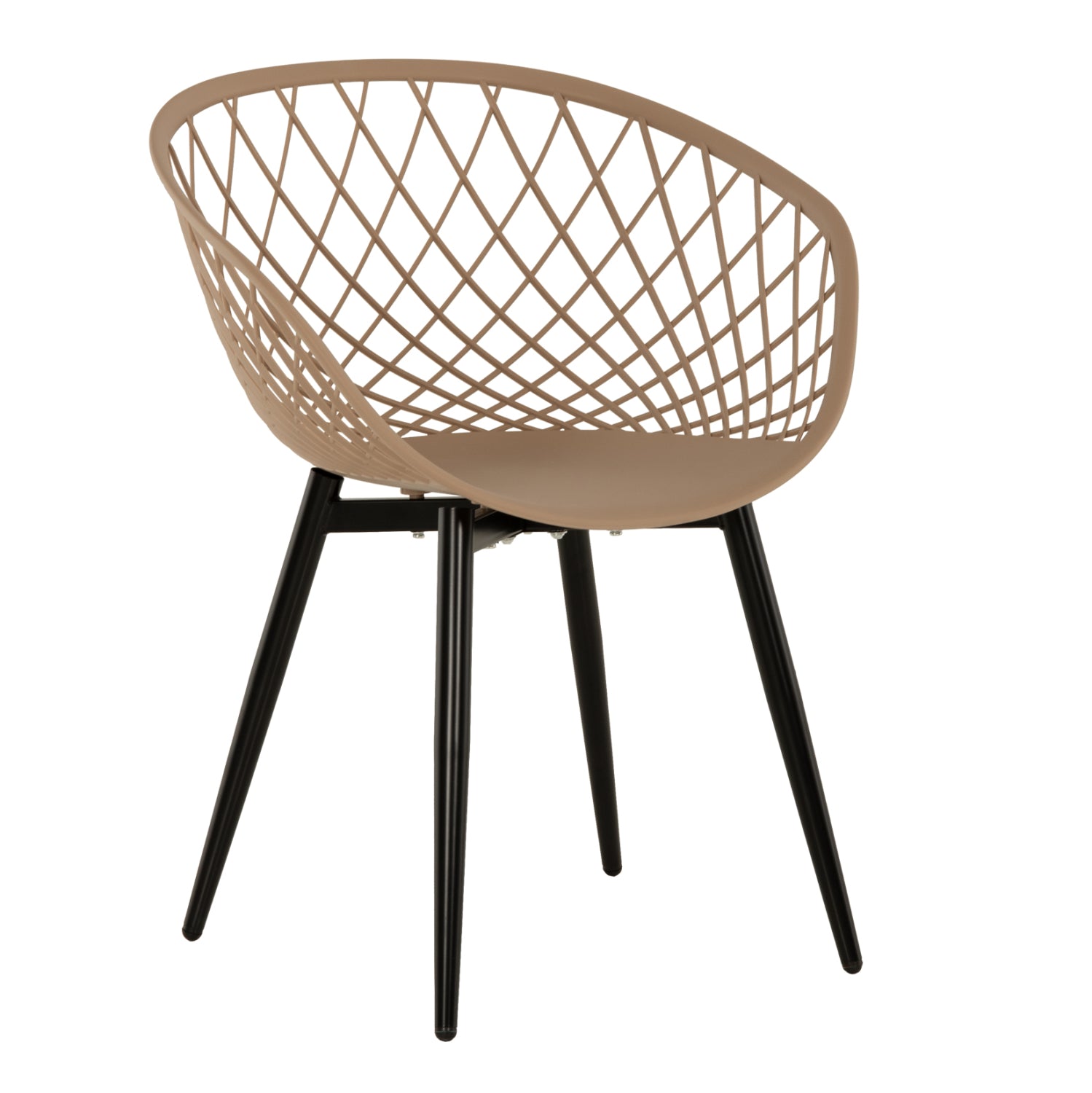 Кресло ARIADNE капучино - черни метални крака 63x56x80см