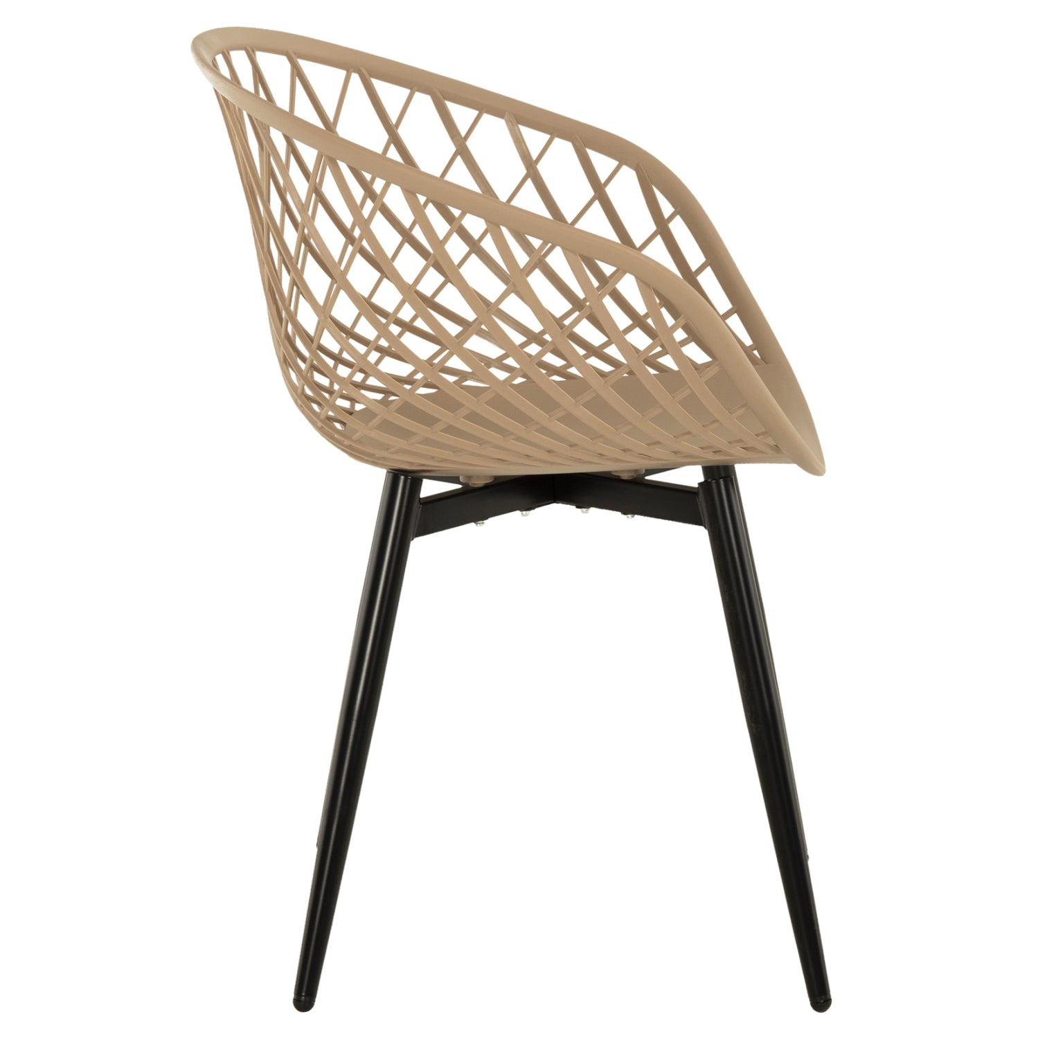 Кресло ARIADNE капучино - черни метални крака 63x56x80см