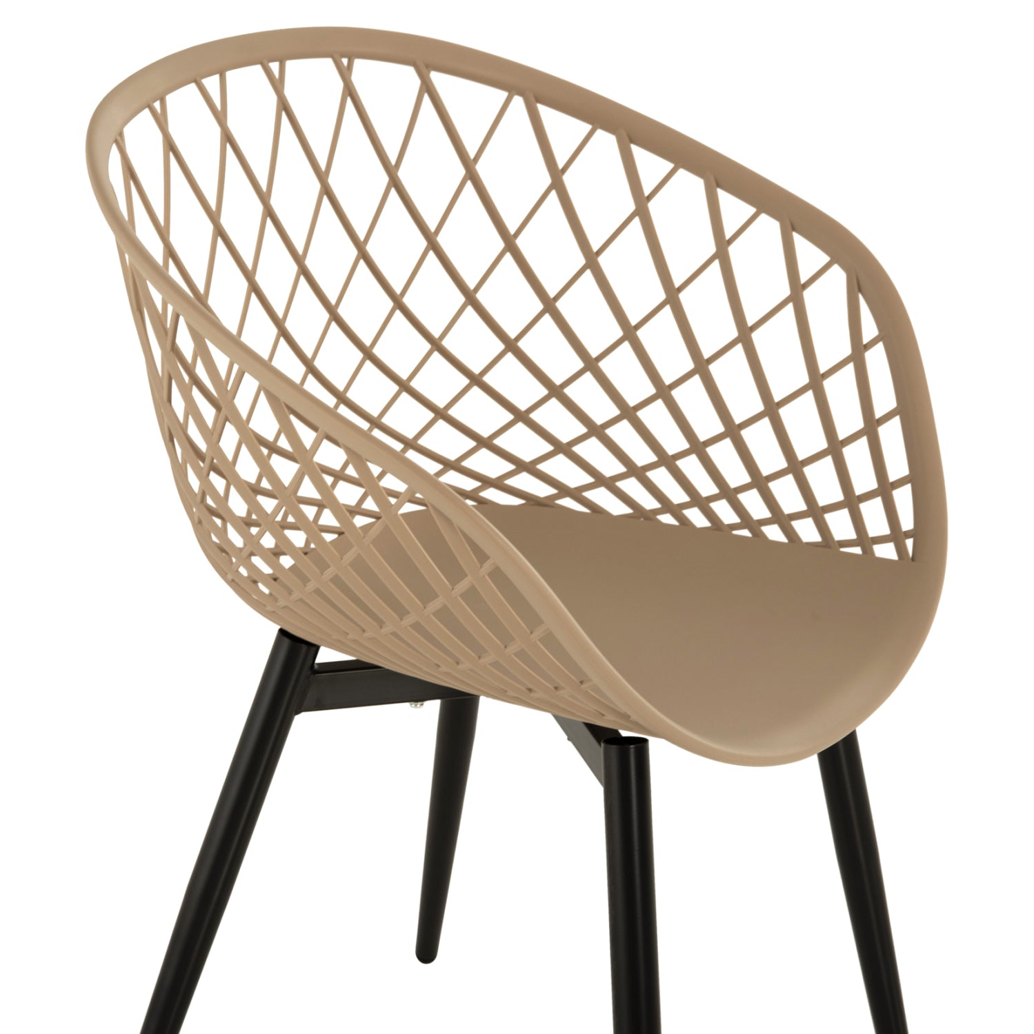 Кресло ARIADNE капучино - черни метални крака 63x56x80см