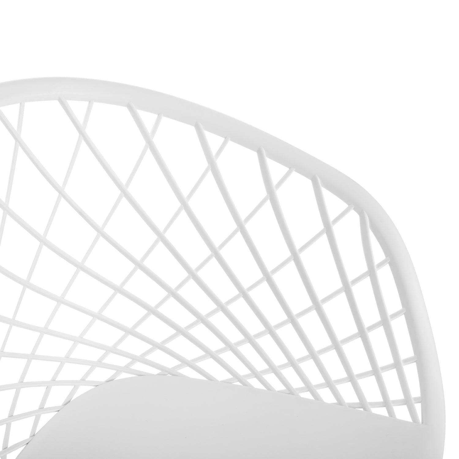 Полипропиленов стол Ариадна, бял с бели метални крака, 62x54x81см