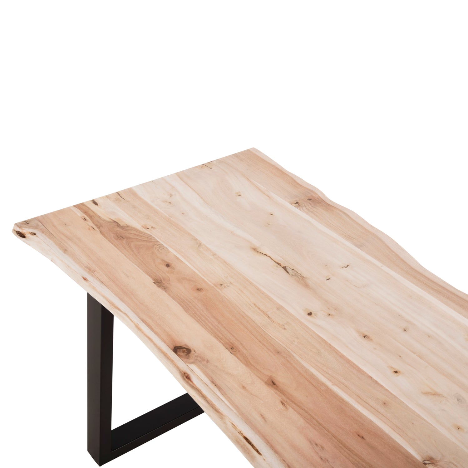 Трапезна маса Мontana slim от акациево дърво в светъл натурален цвят 140x80x77см