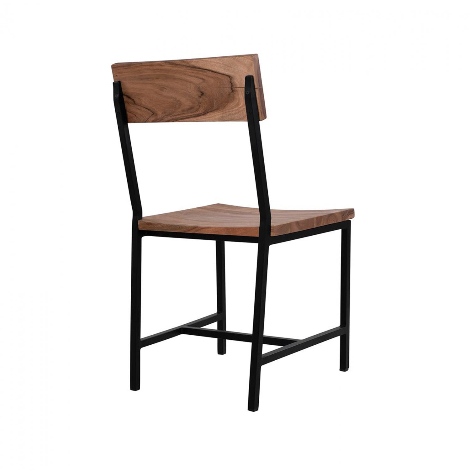 Стол, изработен от метал и масивна естествена акациева дървесина 45.5x43.5x85.5см