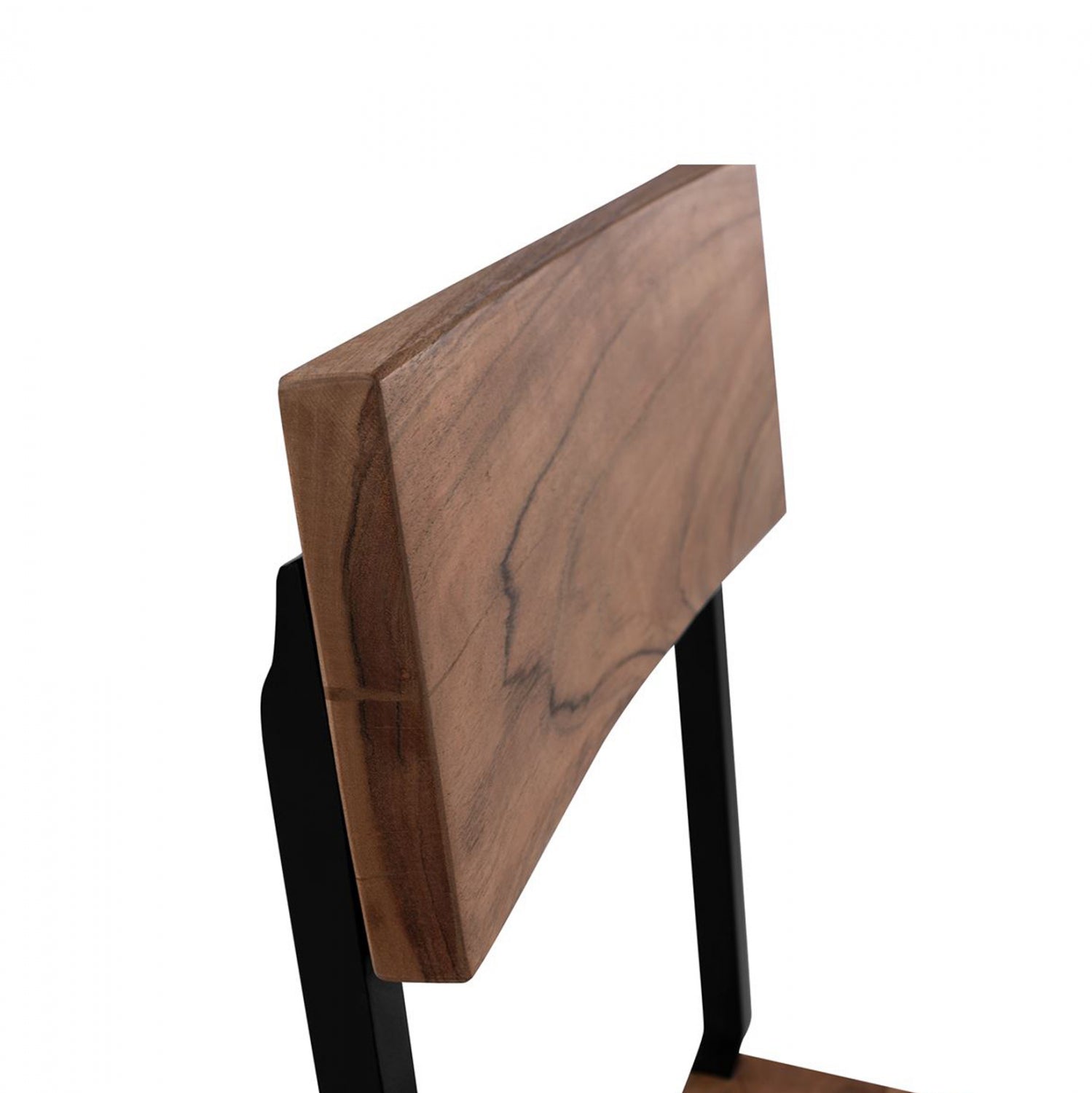 Стол, изработен от метал и масивна естествена акациева дървесина 45.5x43.5x85.5см