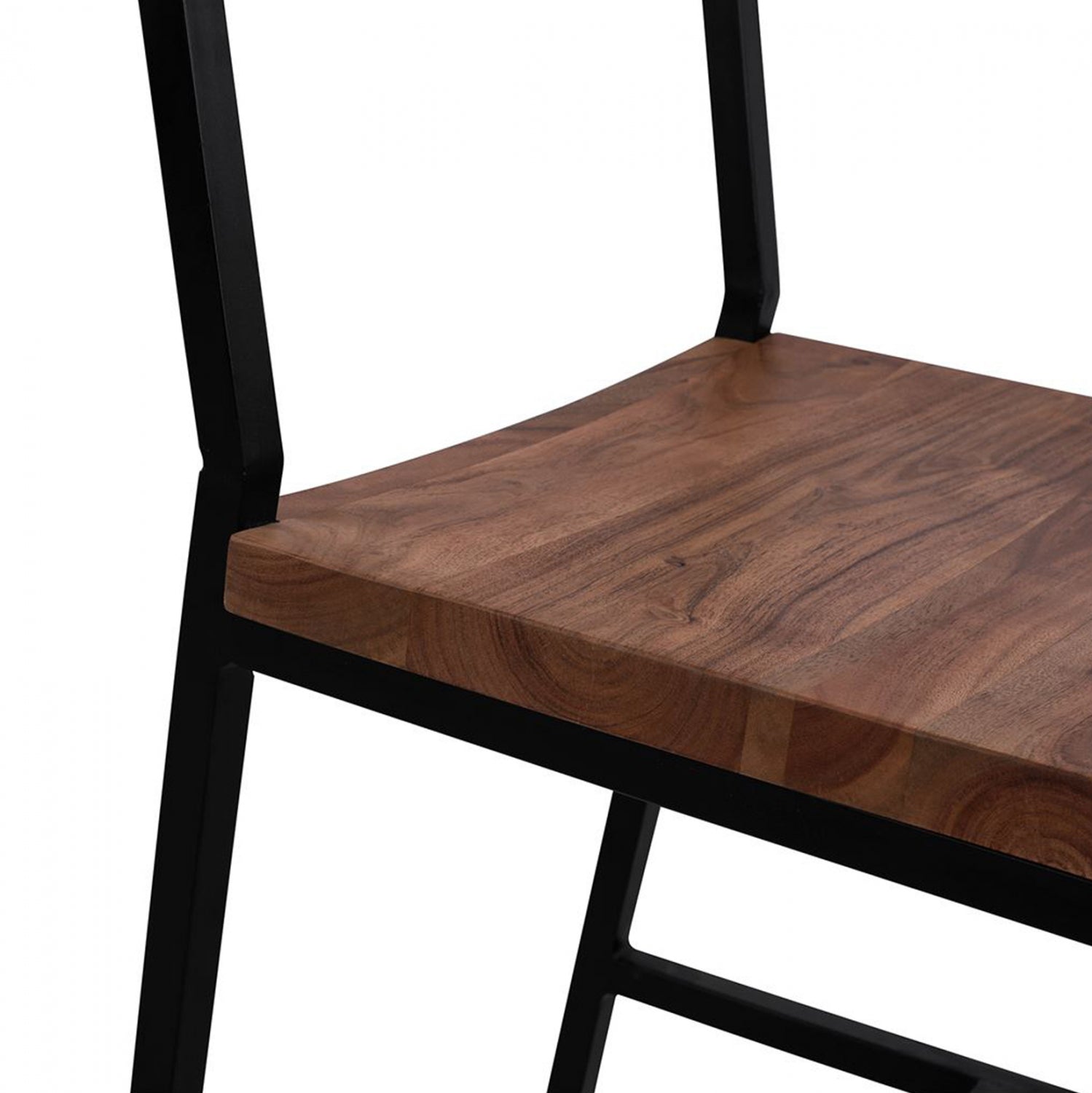 Стол, изработен от метал и масивна естествена акациева дървесина 45.5x43.5x85.5см