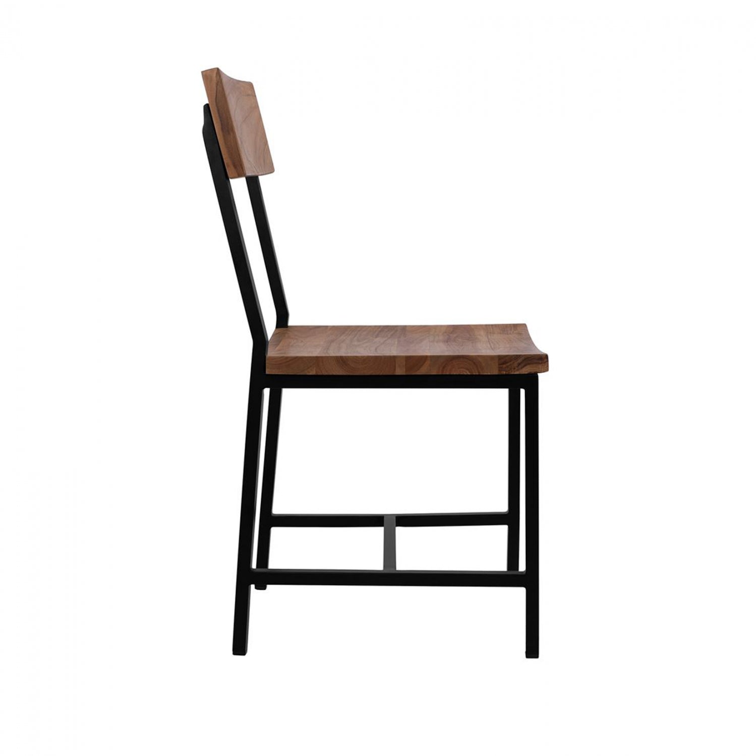 Стол, изработен от метал и масивна естествена акациева дървесина 45.5x43.5x85.5см