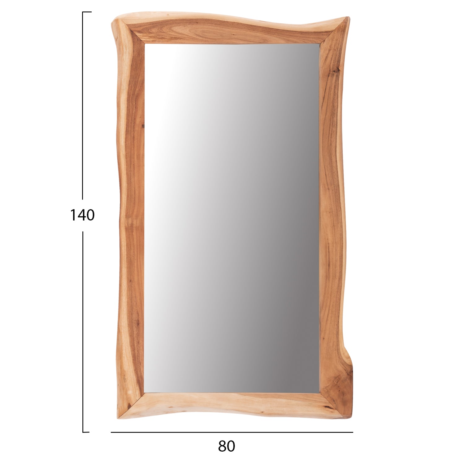 Огледало рамка акациево дърво натурал 140x80x4