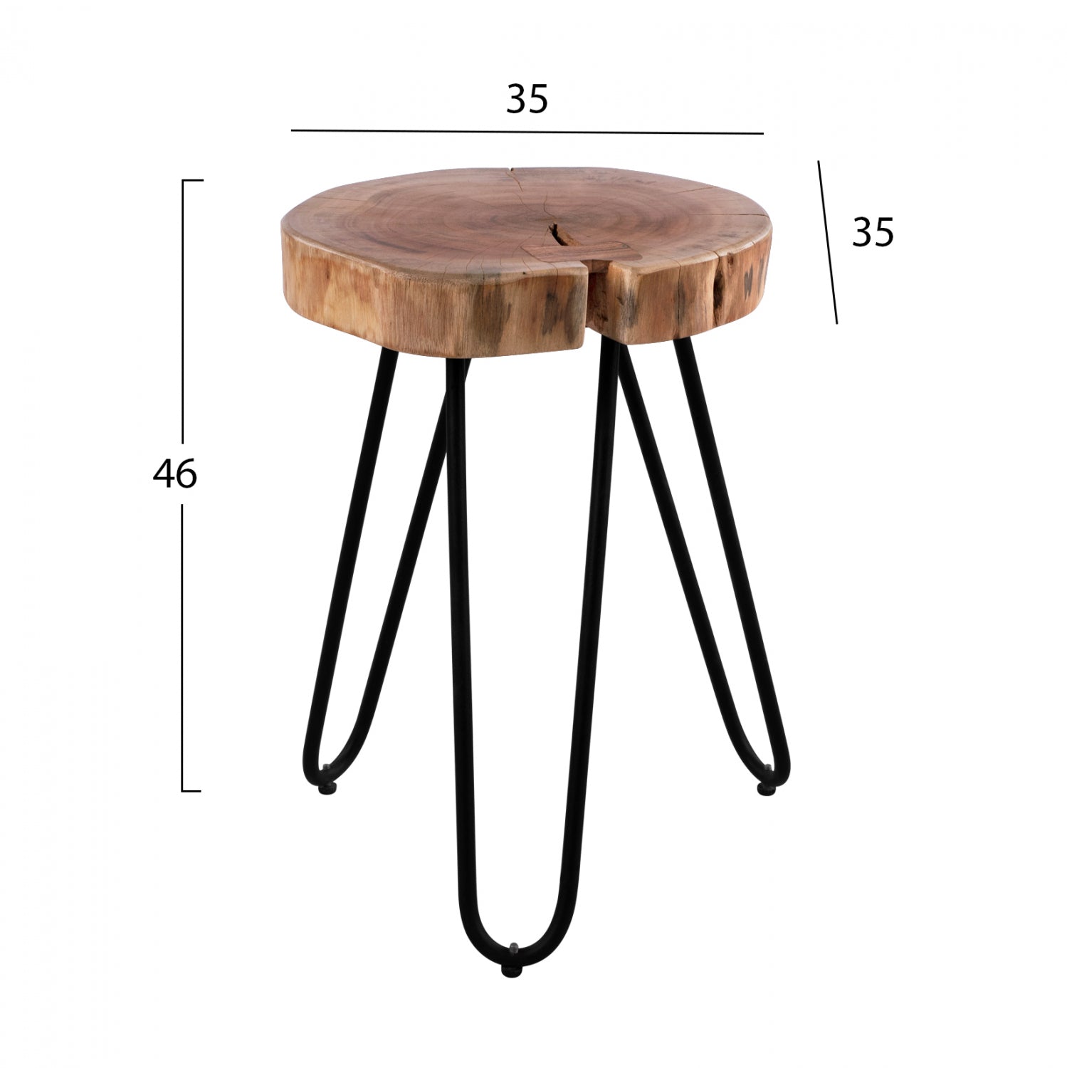 Помощна маса OSLO акация 35X35X46