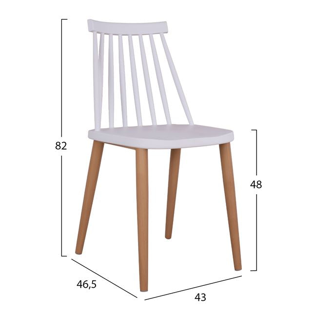 Комплект от 5 маси sonama и столове vanessa бял цвят метални крака КГ1102401 120x70x765 см