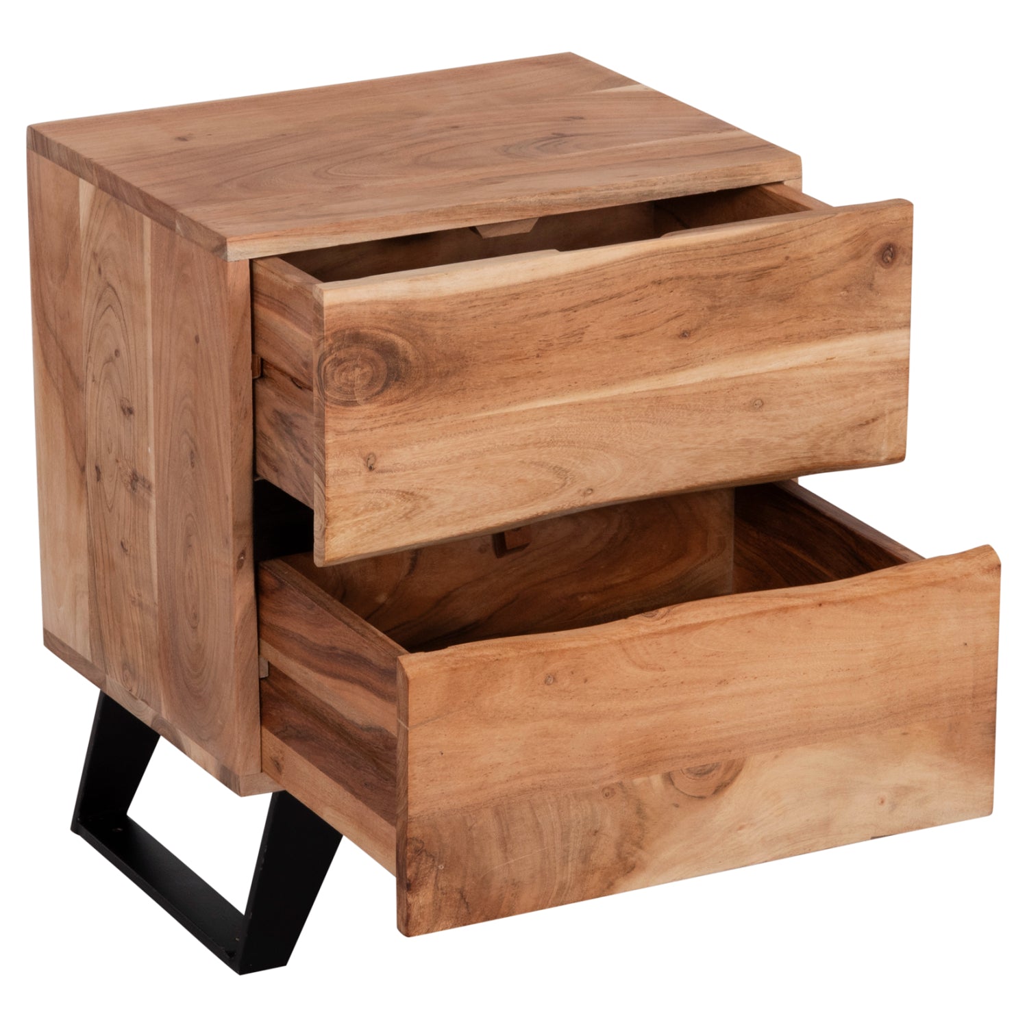 Нощно шкафче  ALICIA  от масив акациево дърво 45х35х56см.