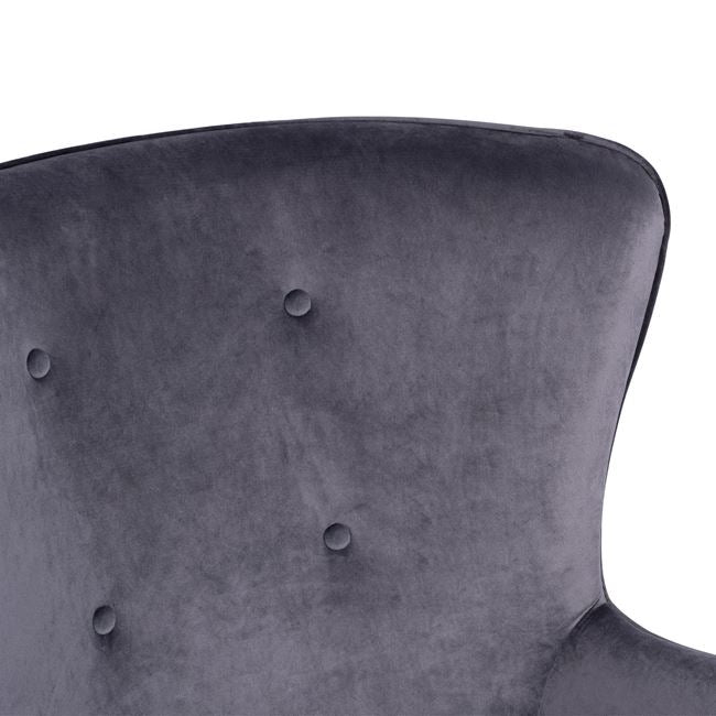 Кресло Марта сиво кадифе 77x86x95