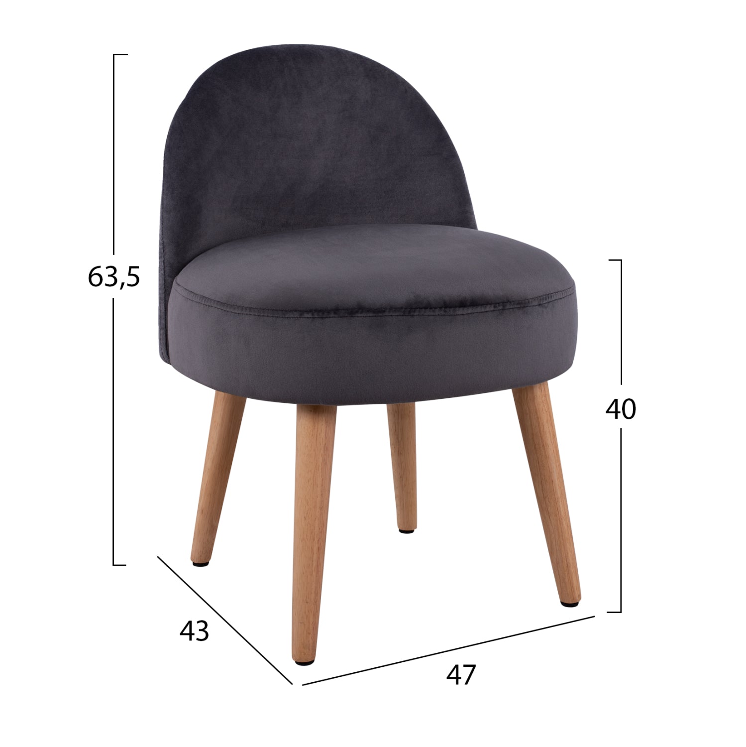 Стол-табуретка Ясмин сив цвят 47x43x63,5