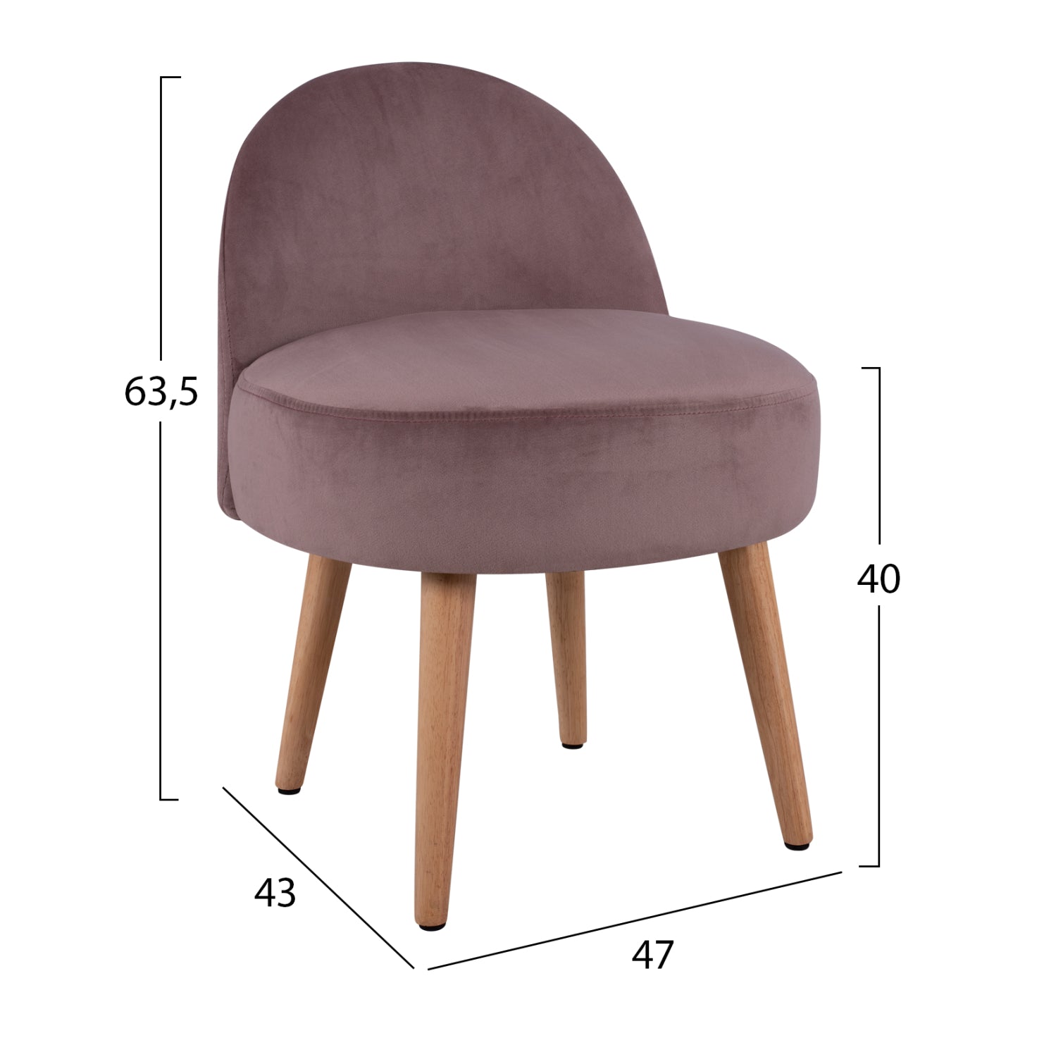 Стол-табуретка Ясмин розов цвят 47x43x63,5