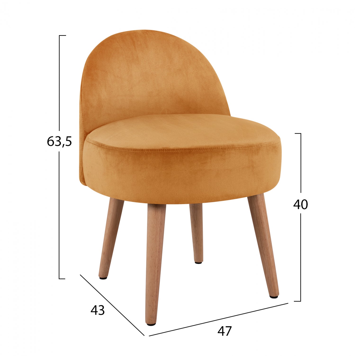 Стол-табуретка Ясмин златист цвят 47x43x63,5