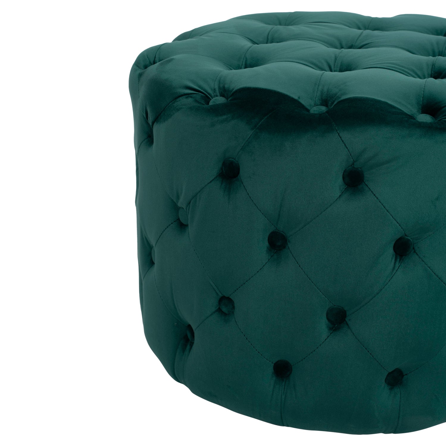 Табуретка Честърфилд зелен цвят Φ60X43