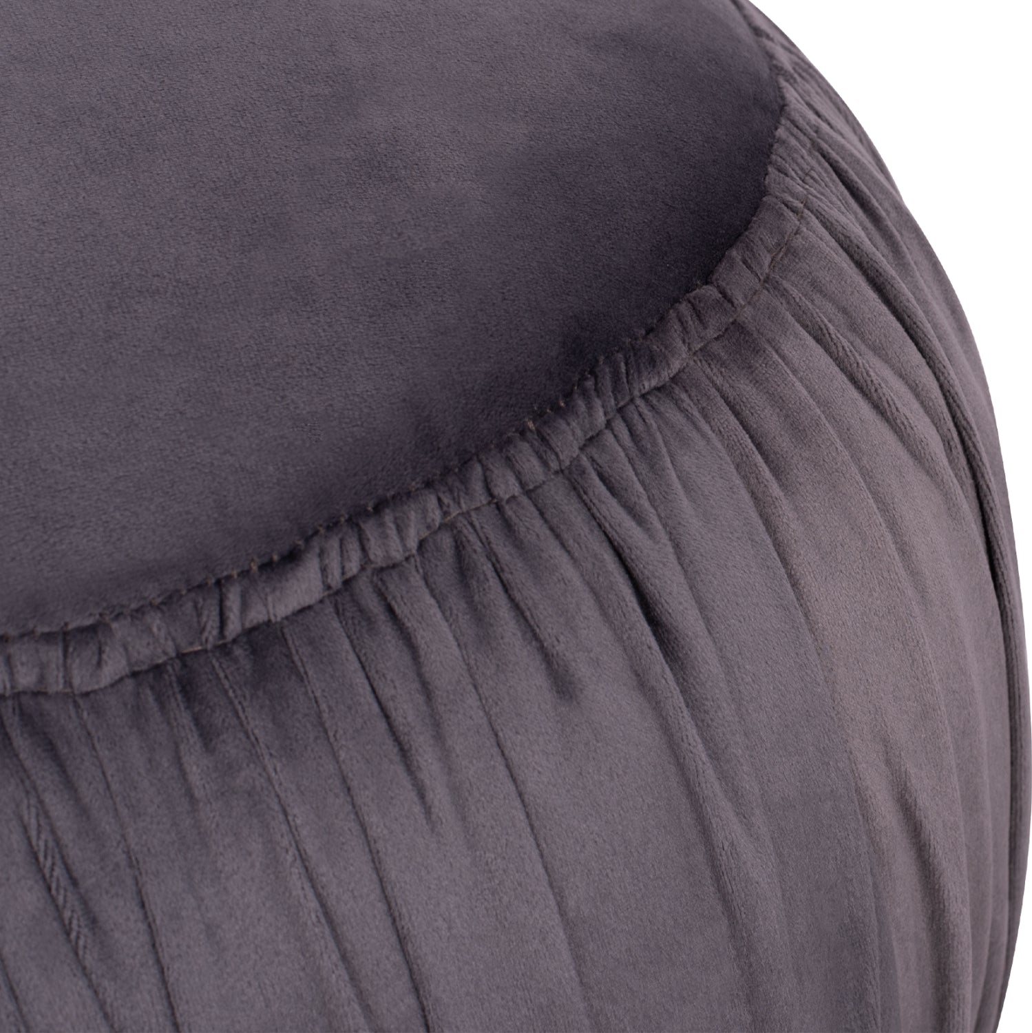 Табуретка Дерек сива кадифена, със сребърна основа Φ45x40