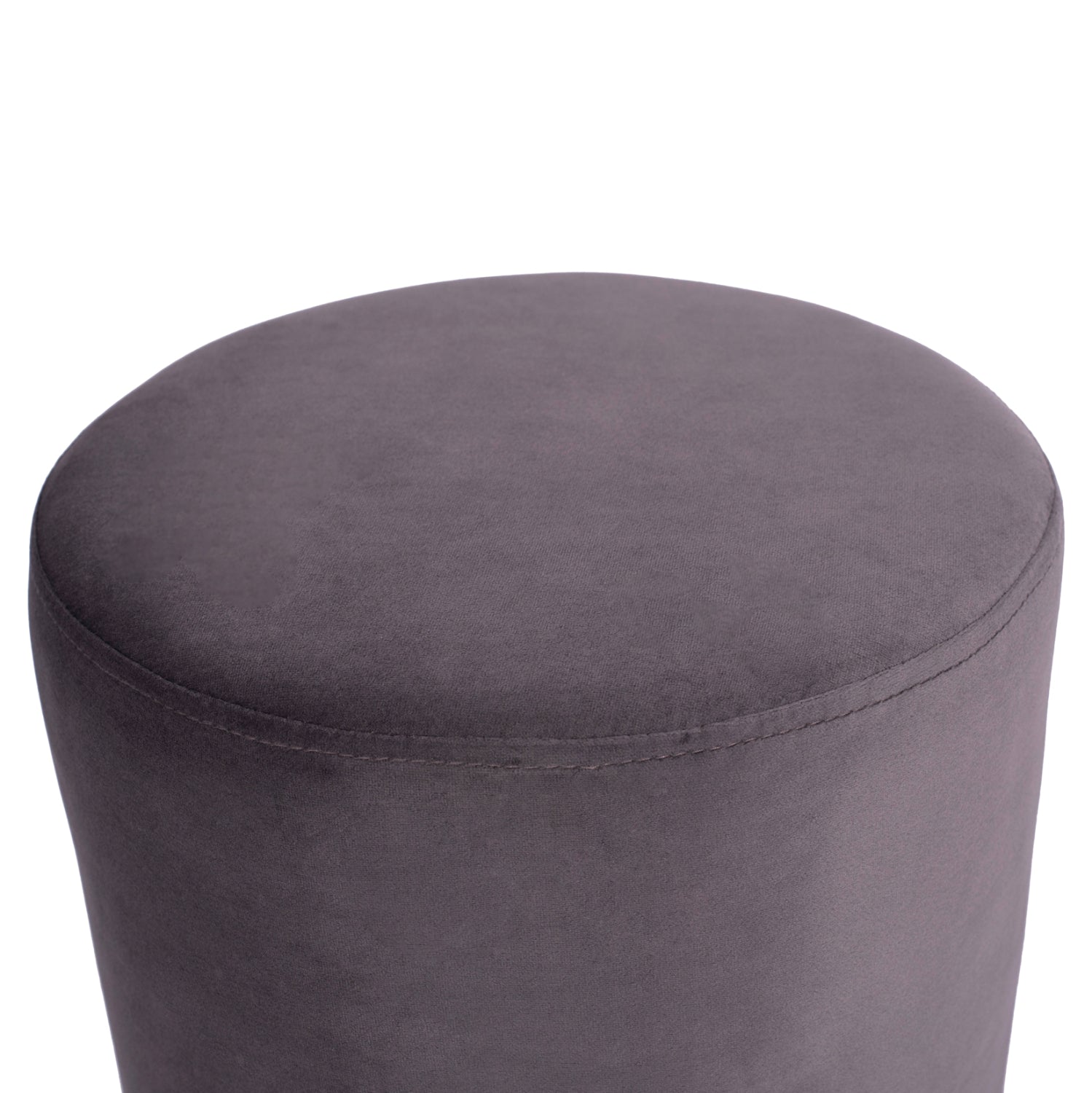 Табуретка LEVY сив цвят със сребърна основа, Φ35x43H см.