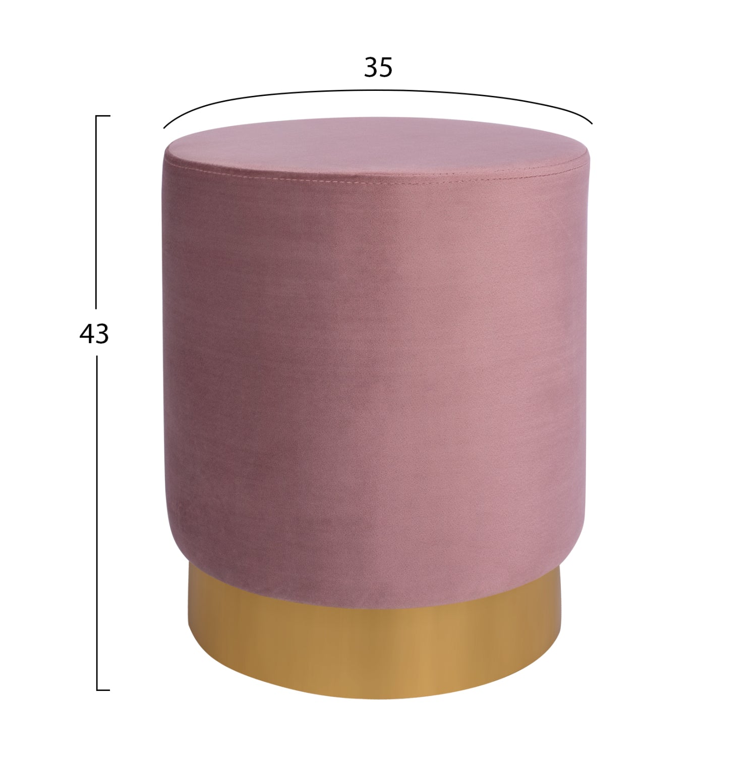Табуретка LEVY розово кадифе Φ35x43
