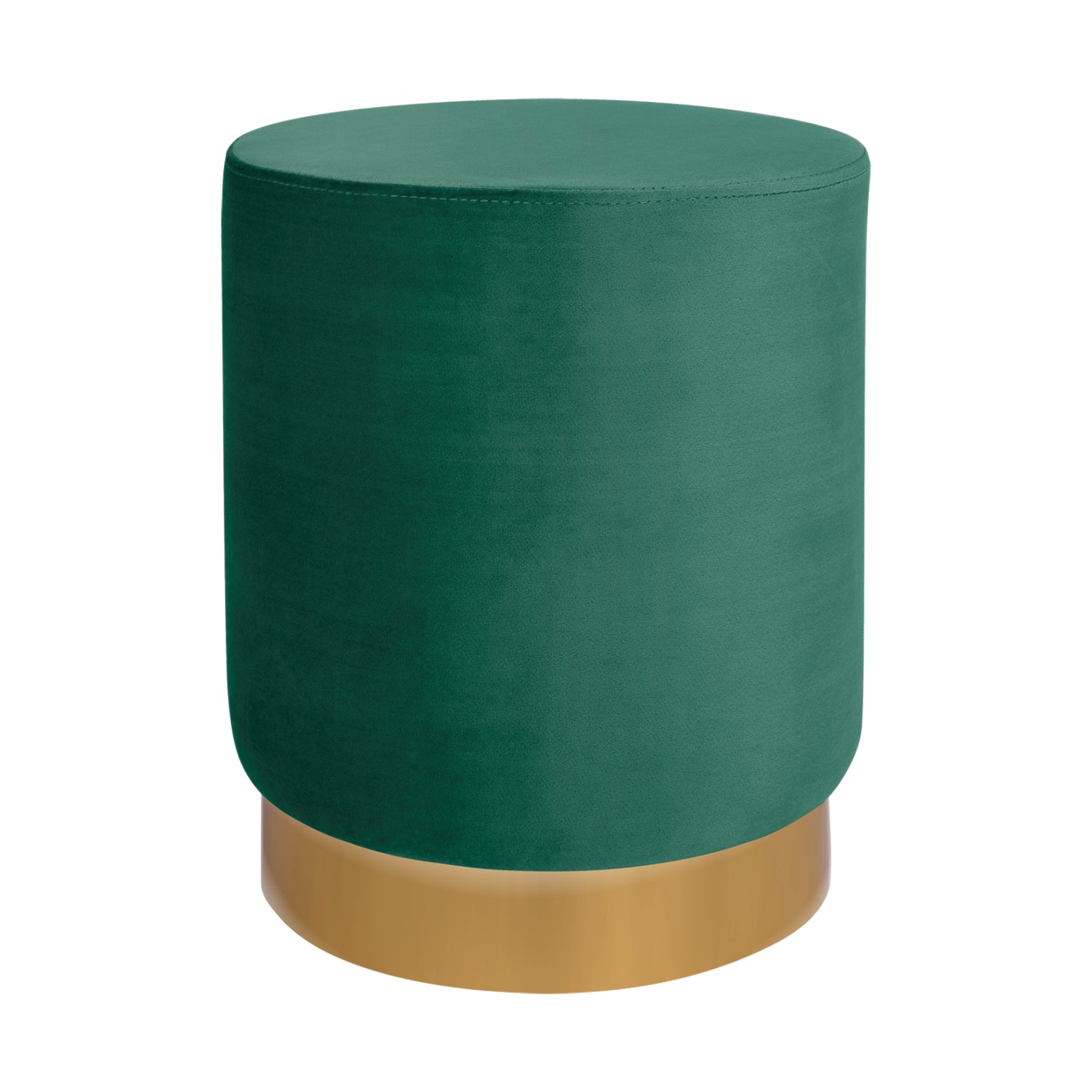 Табуретка LEVY кадифе кипарис със златна основа φ35x43см