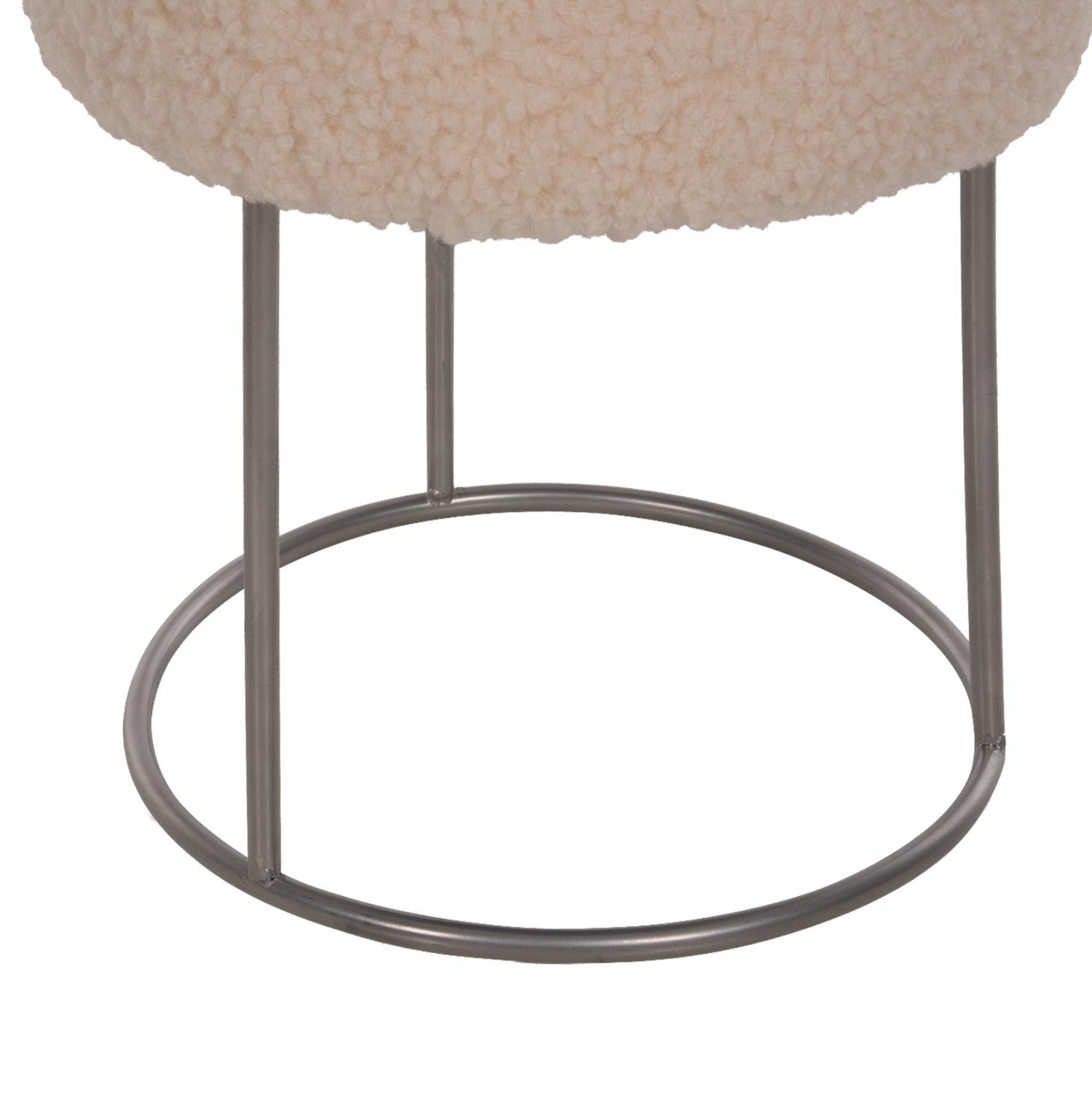 Табуретка Карло букле цвят екрю Φ35x41