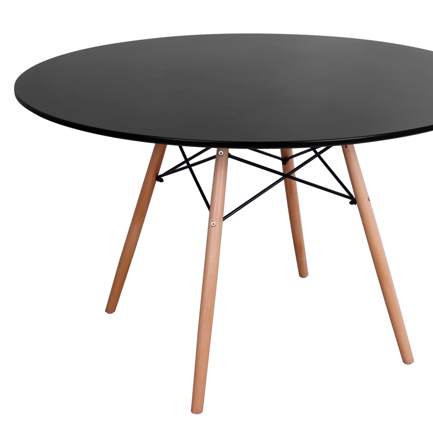 Трапезна маса Мишел Φ120Χ74 см/черна