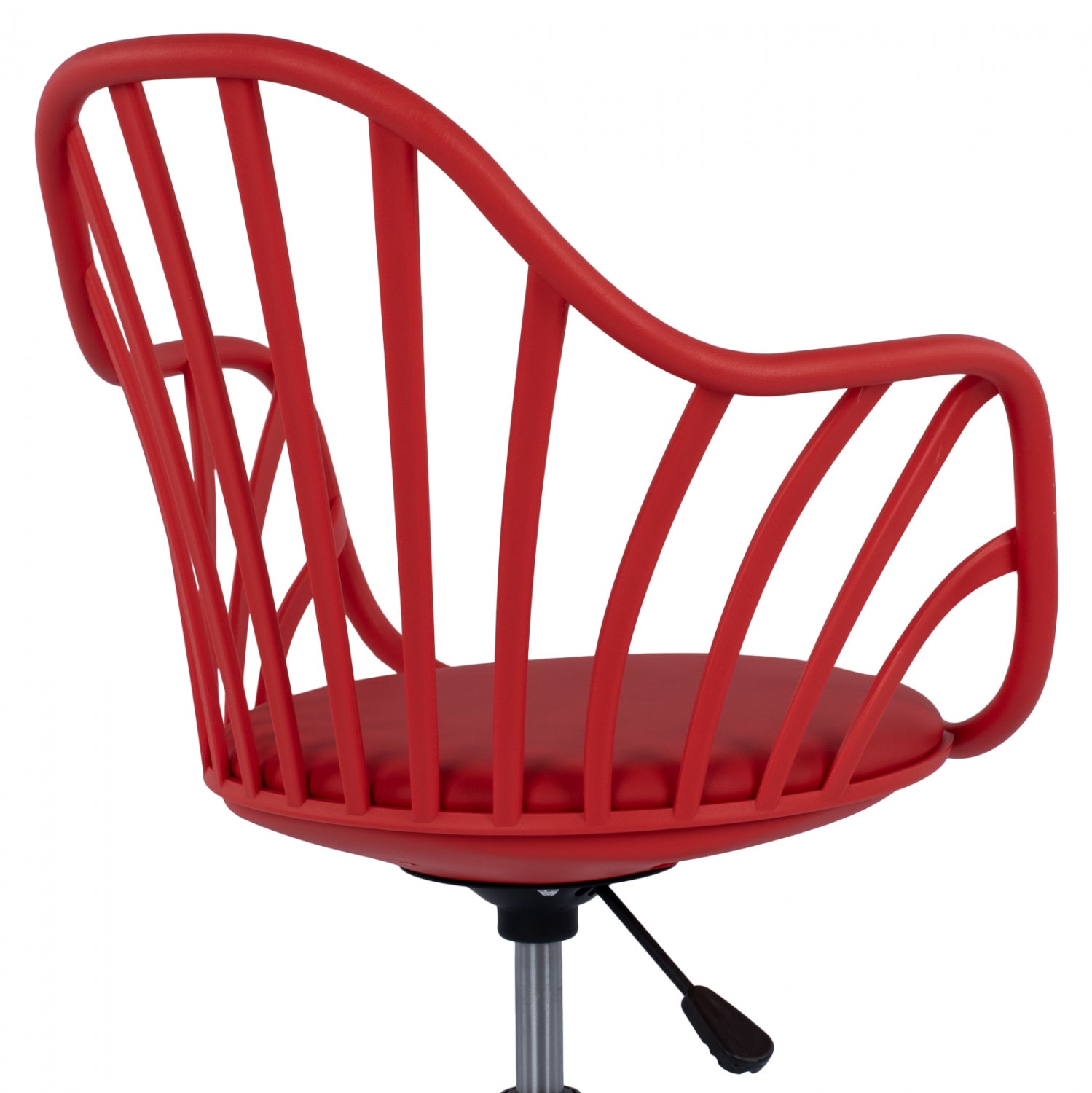 Офис стол BECKY цвят червен-хром 57Χ57Χ96 см