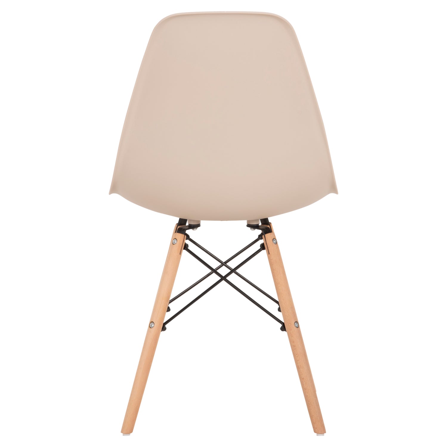 Трапезен стол Иви с дървени крака и седалка от pp-капучино 46x50x82см