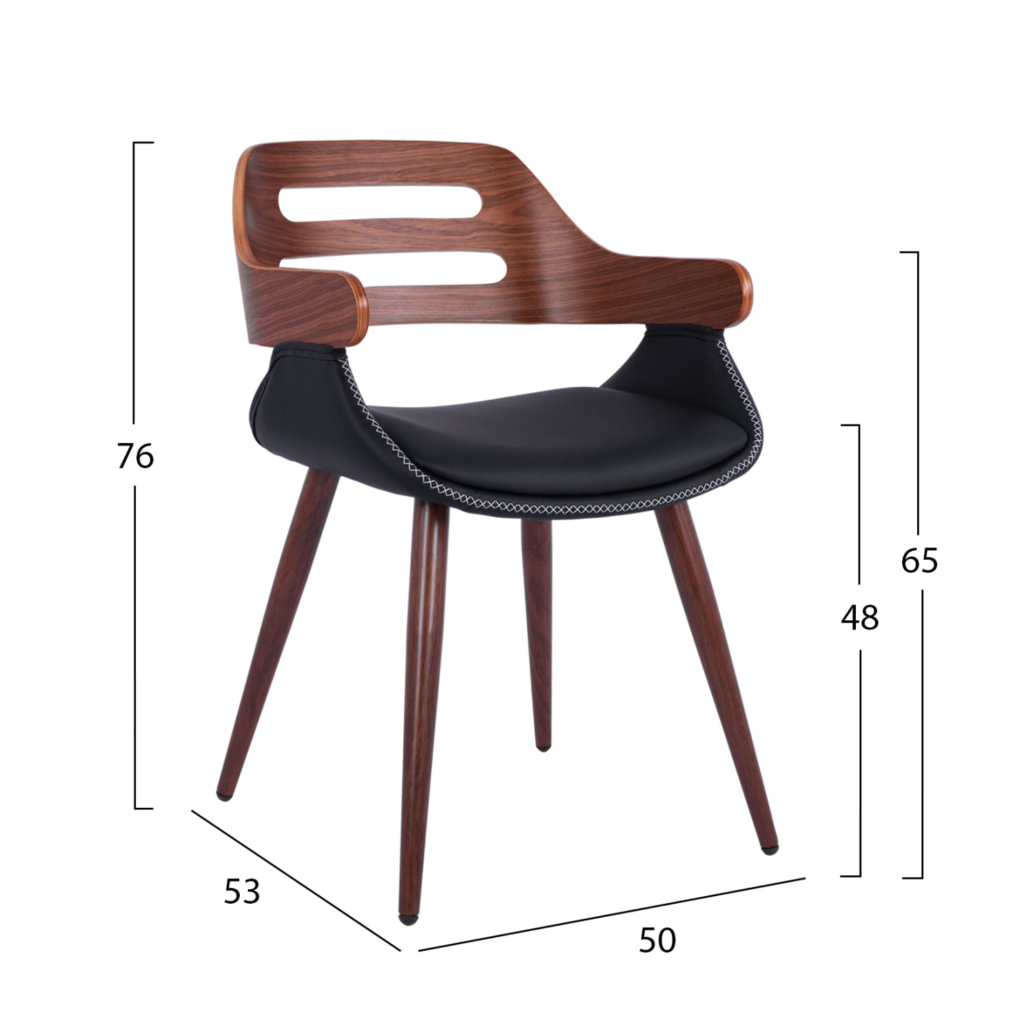 Посетителски стол SUPERIOR PRO черен 50Χ53Χ76