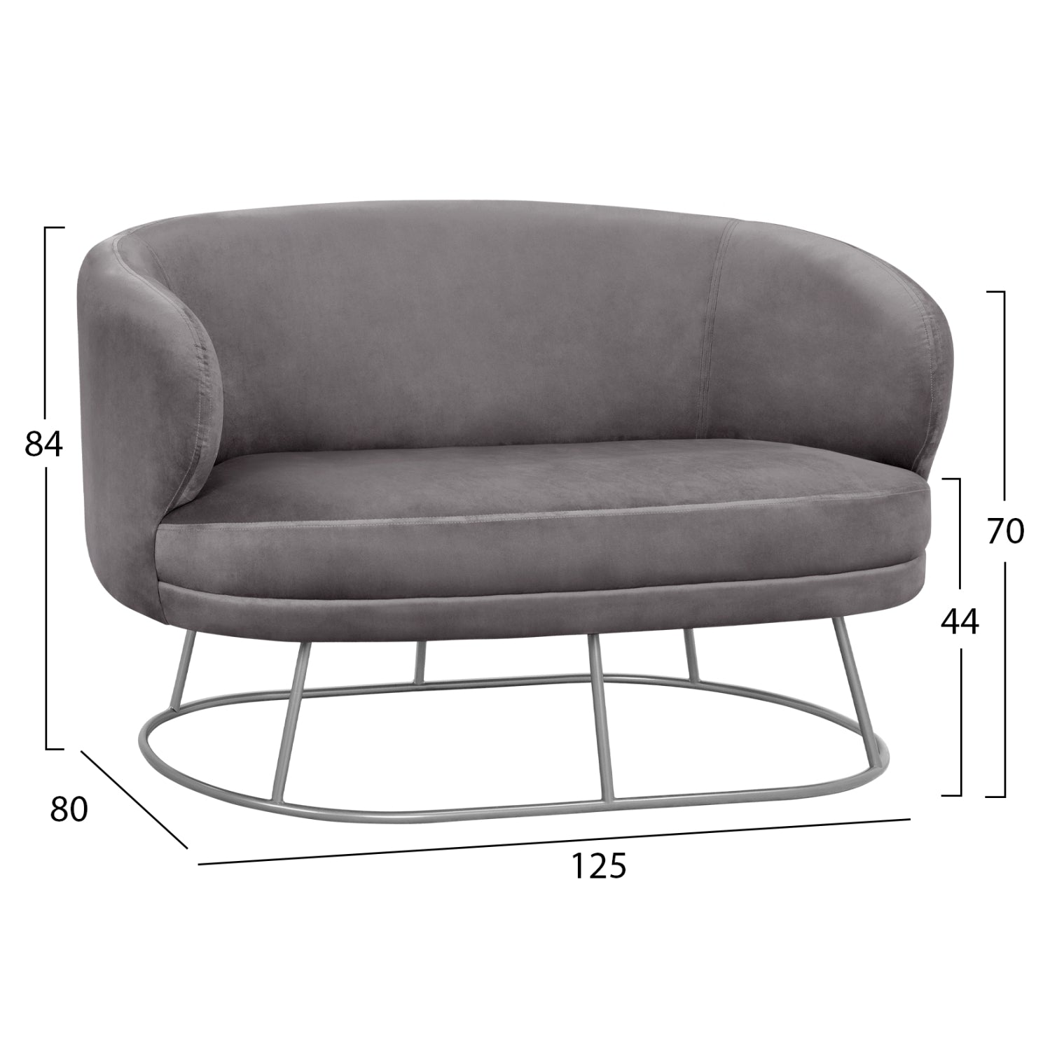 Канапе ариен силвърсиво кадифе