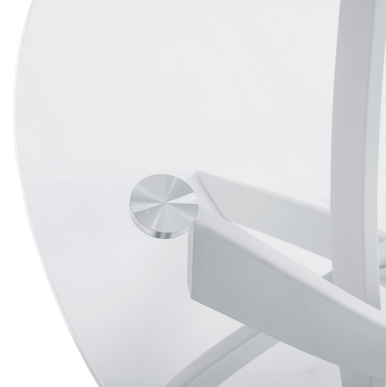 Трапезна маса . JAFARU стъкло-метал Φ90X75см