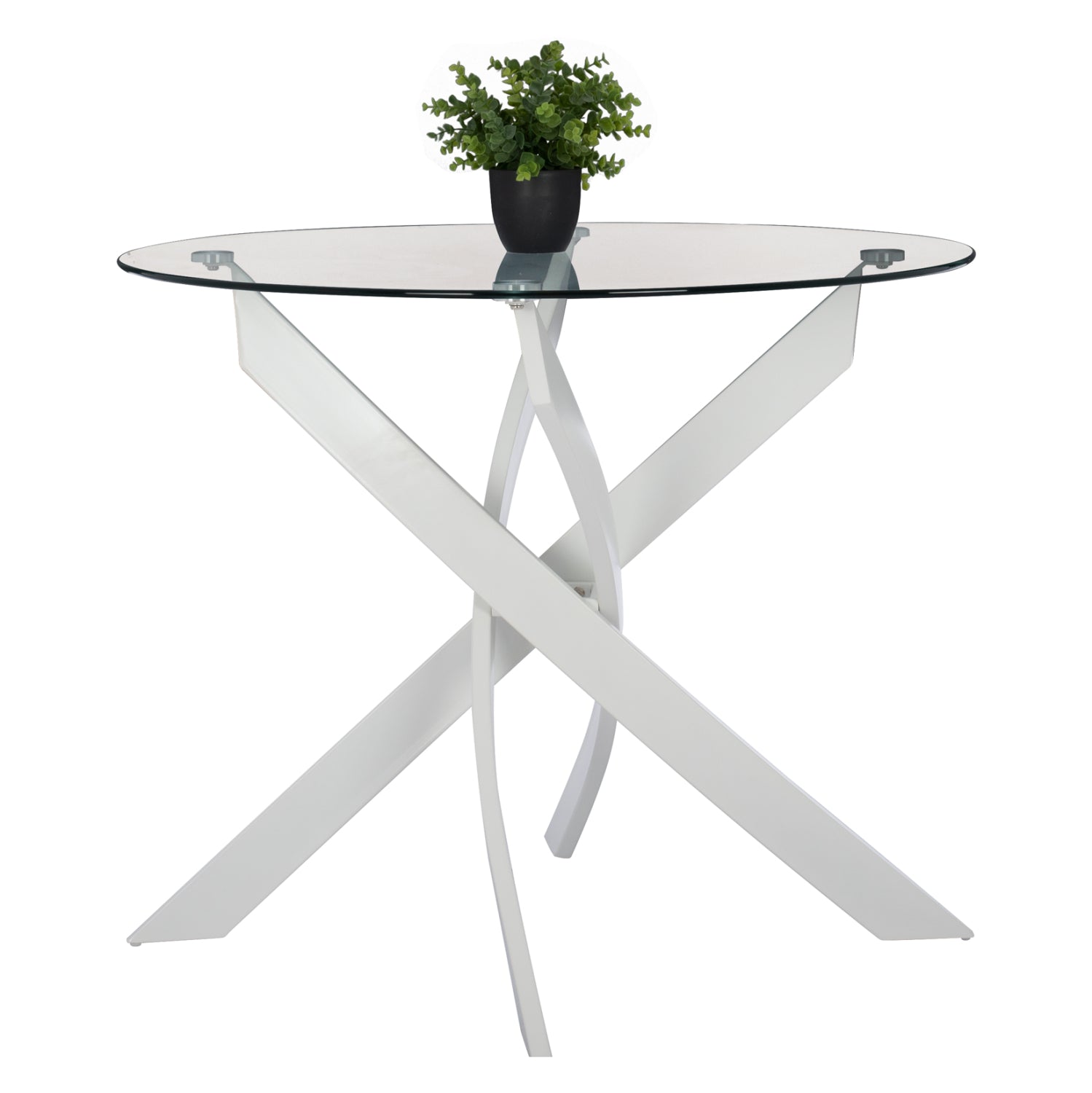 Трапезна маса . JAFARU стъкло-метал Φ90X75см