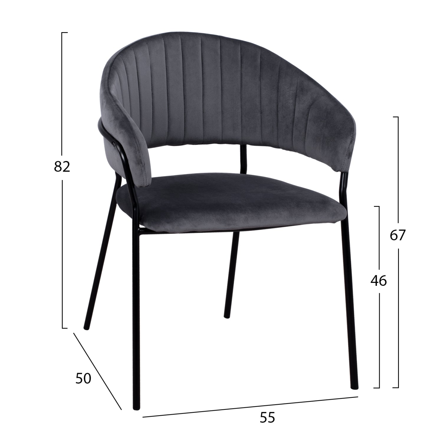 Кресло Теодор сив-черен цвят