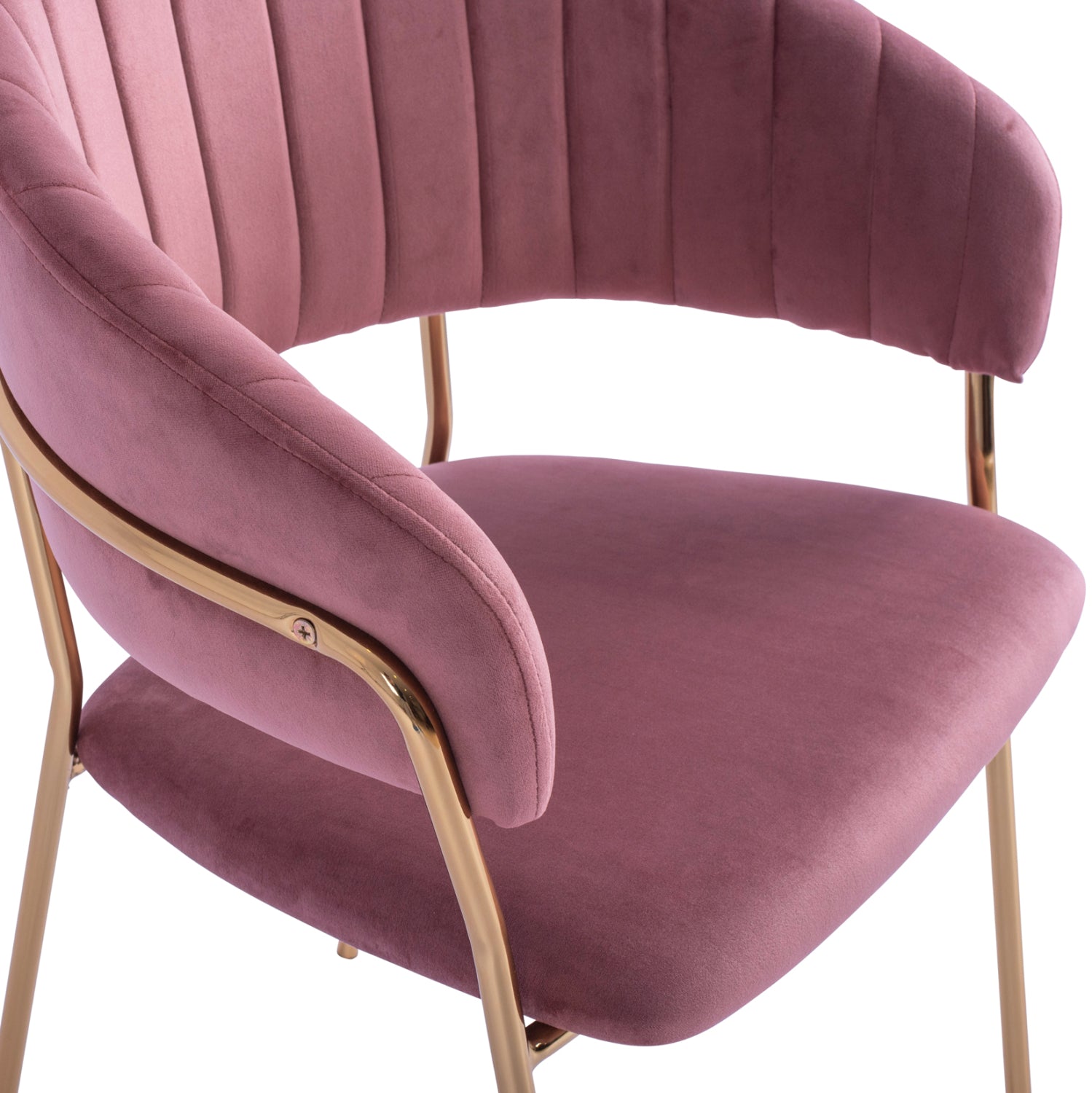 Кресло Теодор златисти крака - розово