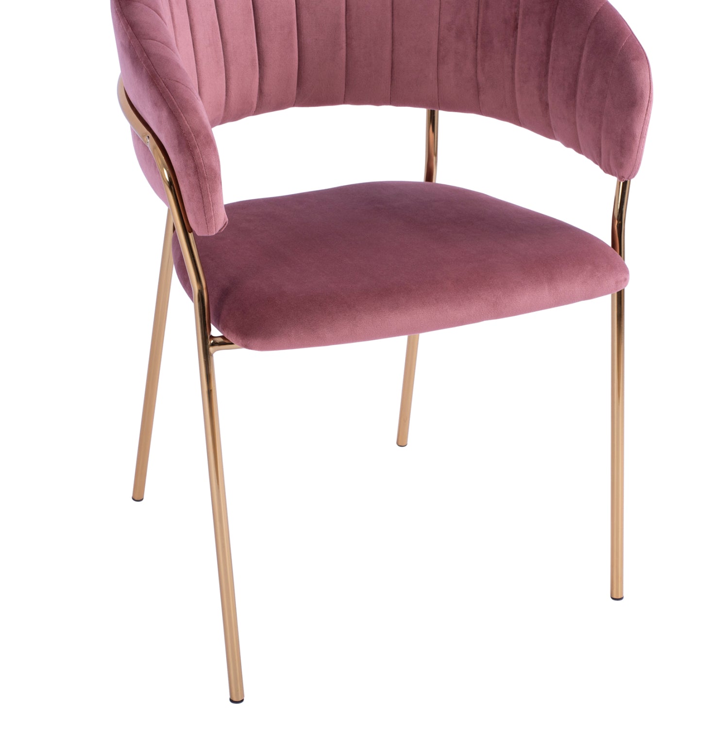 Кресло Теодор златисти крака - розово